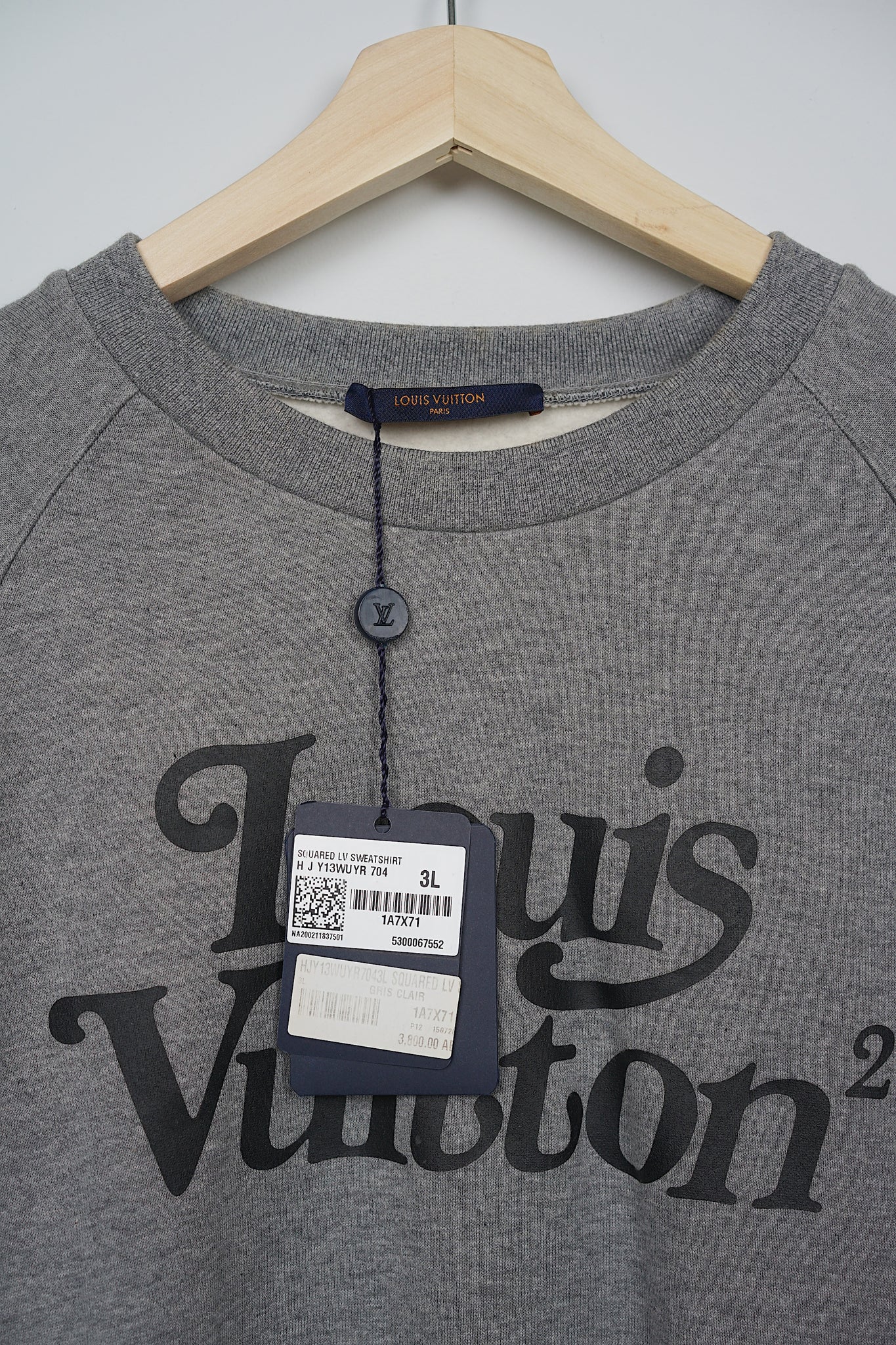 Louis Vuitton x Nigo Squared Sweatshirt in Gris Clair Size XXL (Brand New)