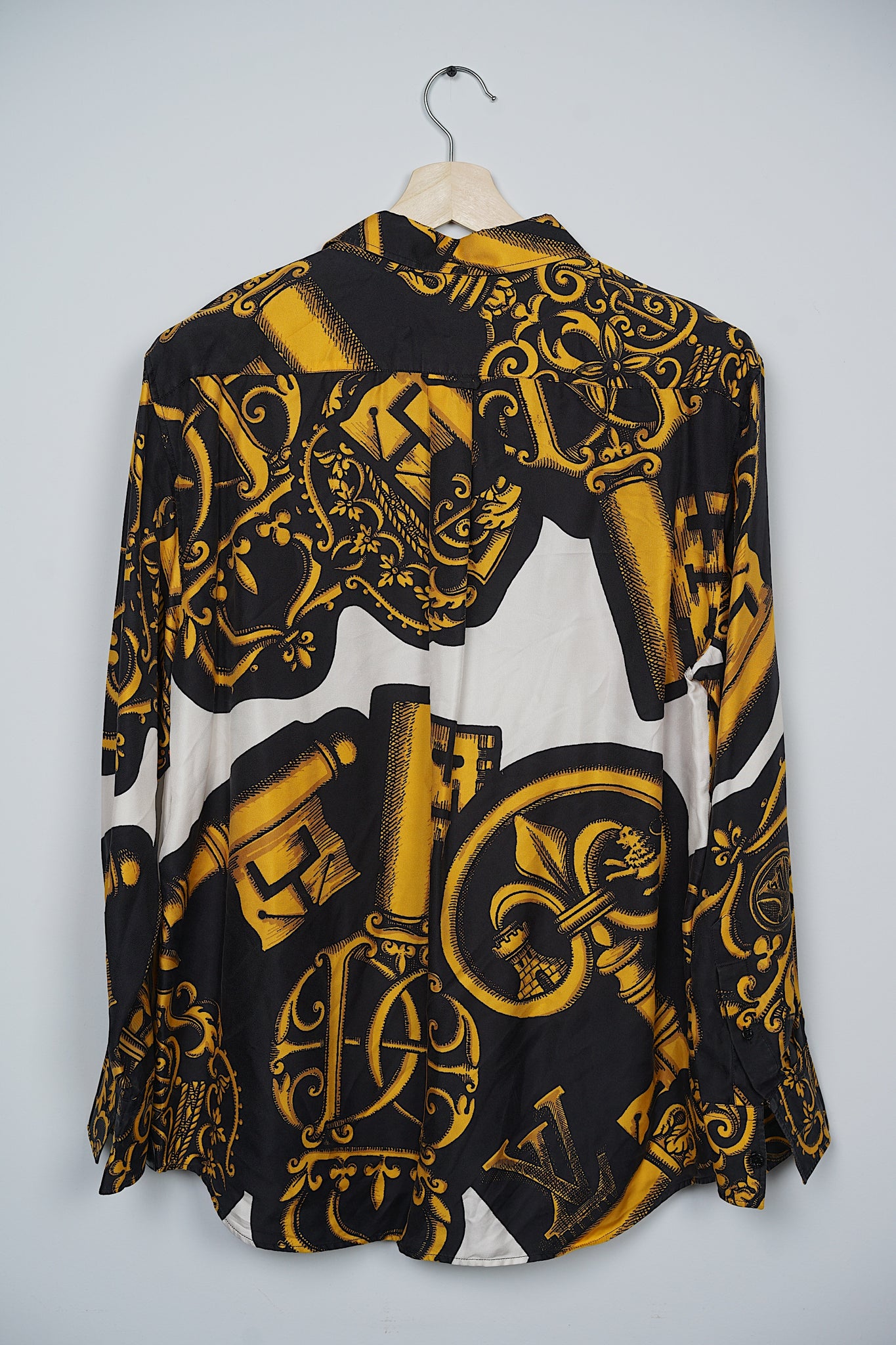 Louis Vuitton Fornasetti Shirt Blouse in Gold/White/Black Size 42