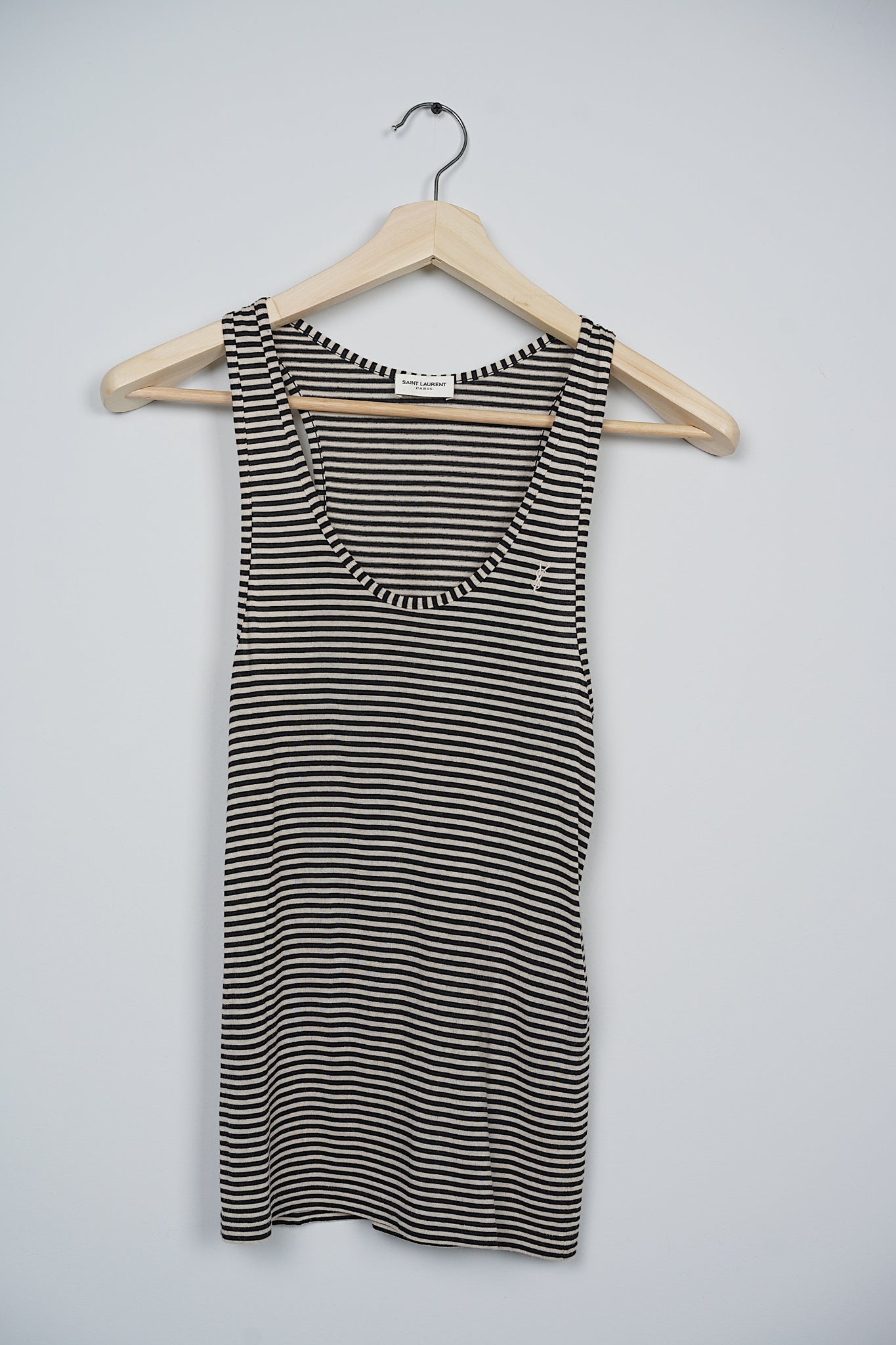 Saint Laurent Tank Top in Black Stripes Size XS