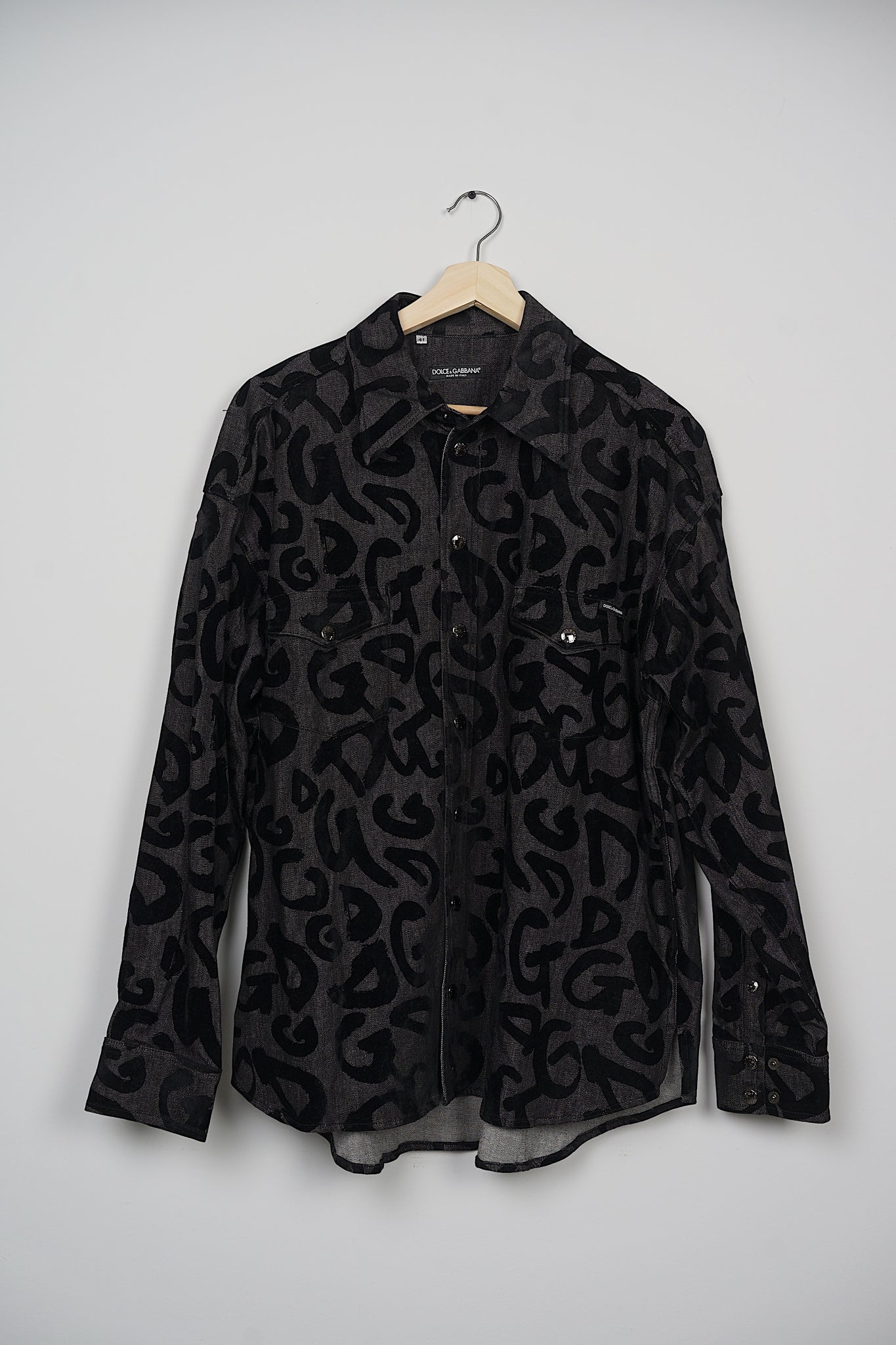 Dolce & Gabbana Denim DNA Shirt in Black Size 41