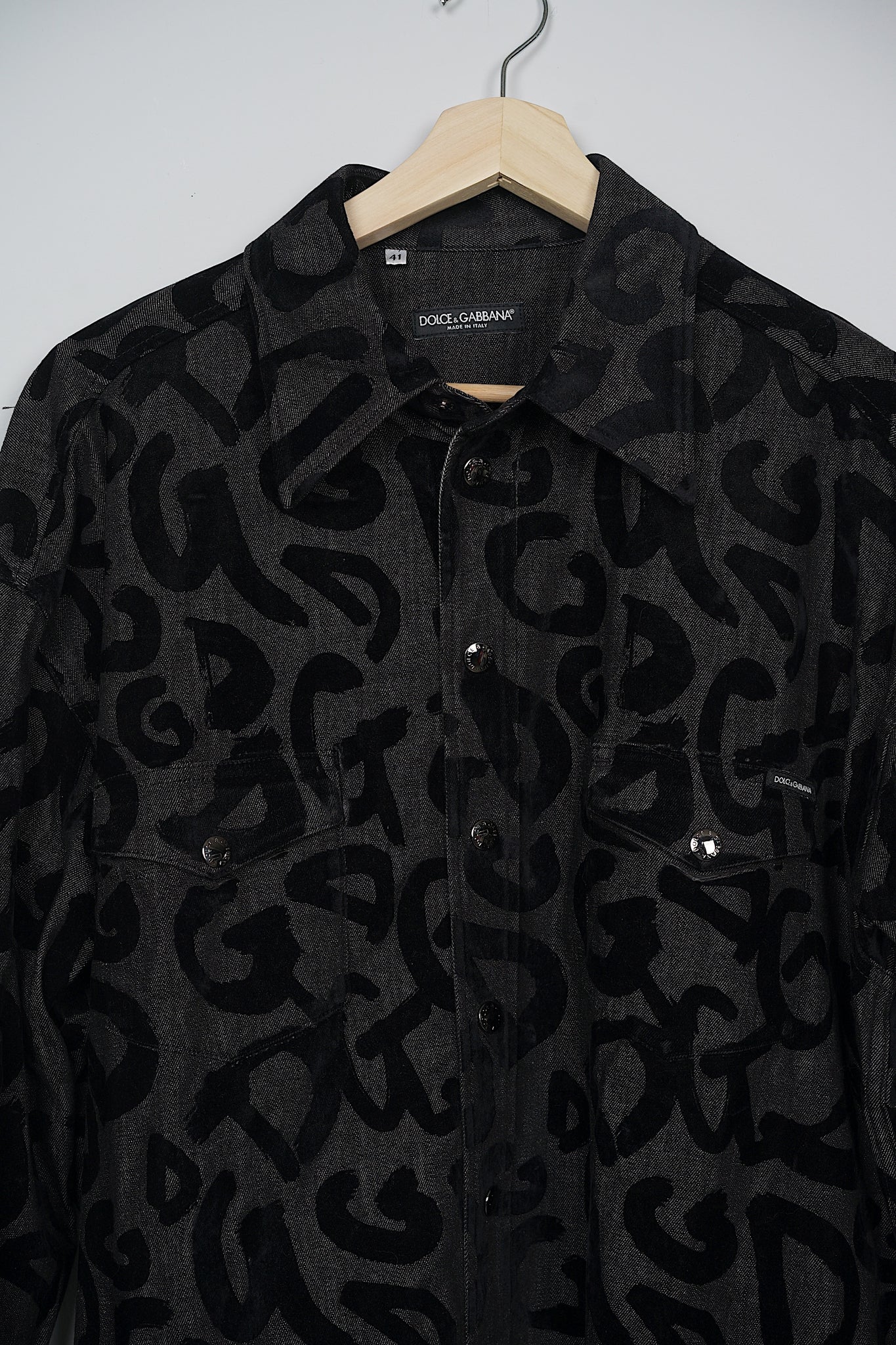 Dolce & Gabbana Denim DNA Shirt in Black Size 41