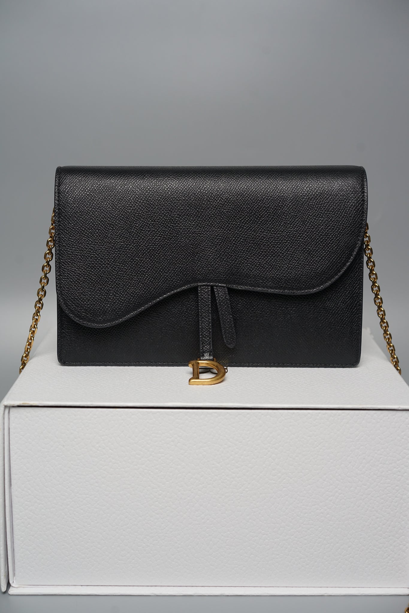 Dior SLG Saddle Pouch in Black Calfskin Ghw