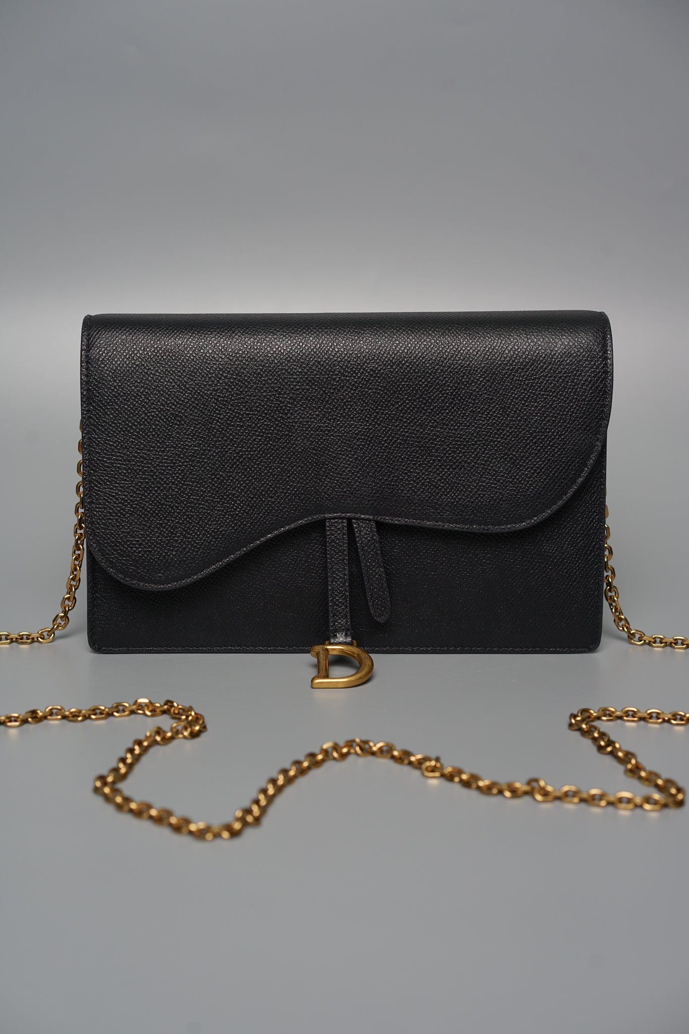 Dior SLG Saddle Pouch in Black Calfskin Ghw