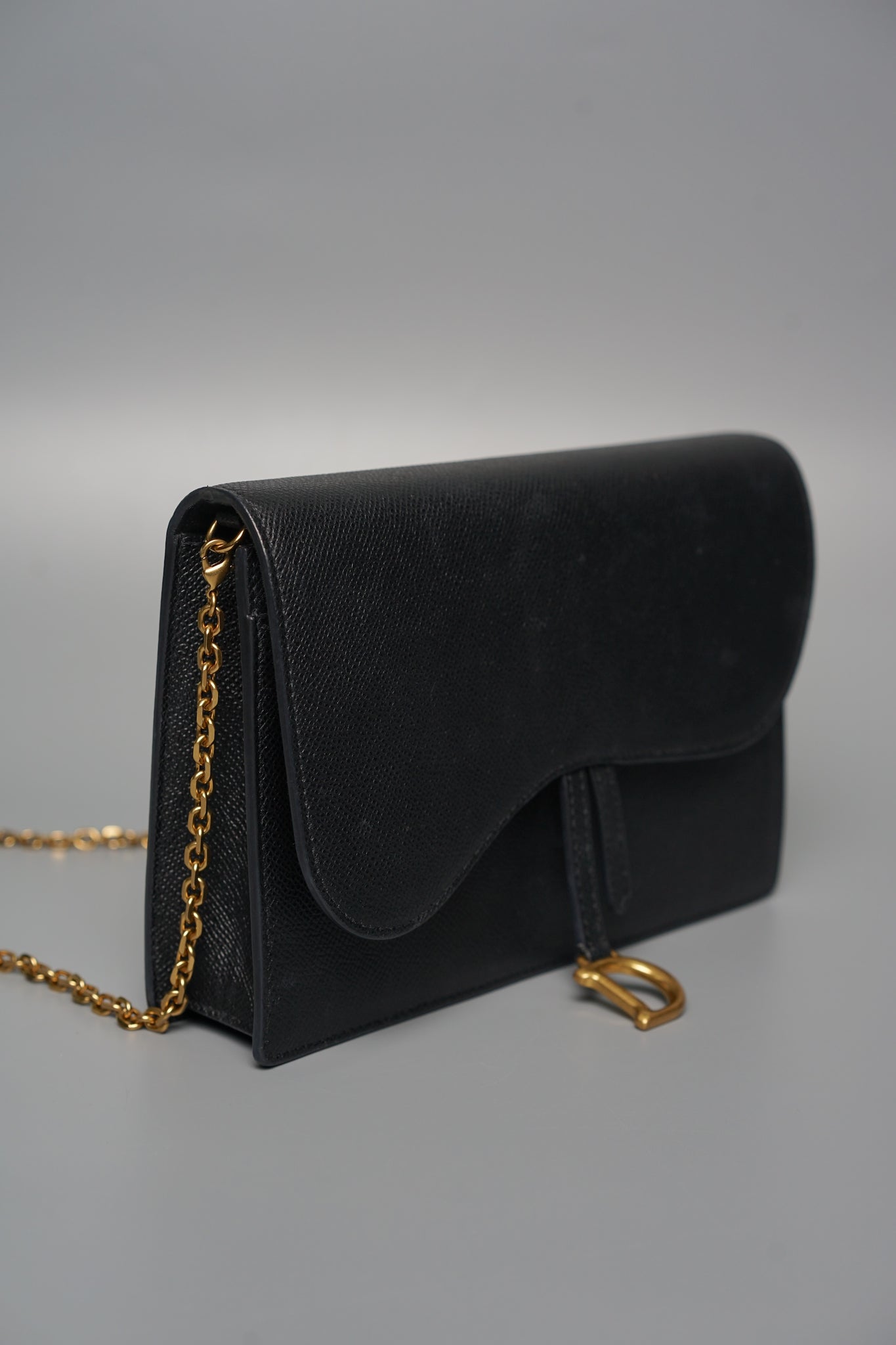 Dior SLG Saddle Pouch in Black Calfskin Ghw