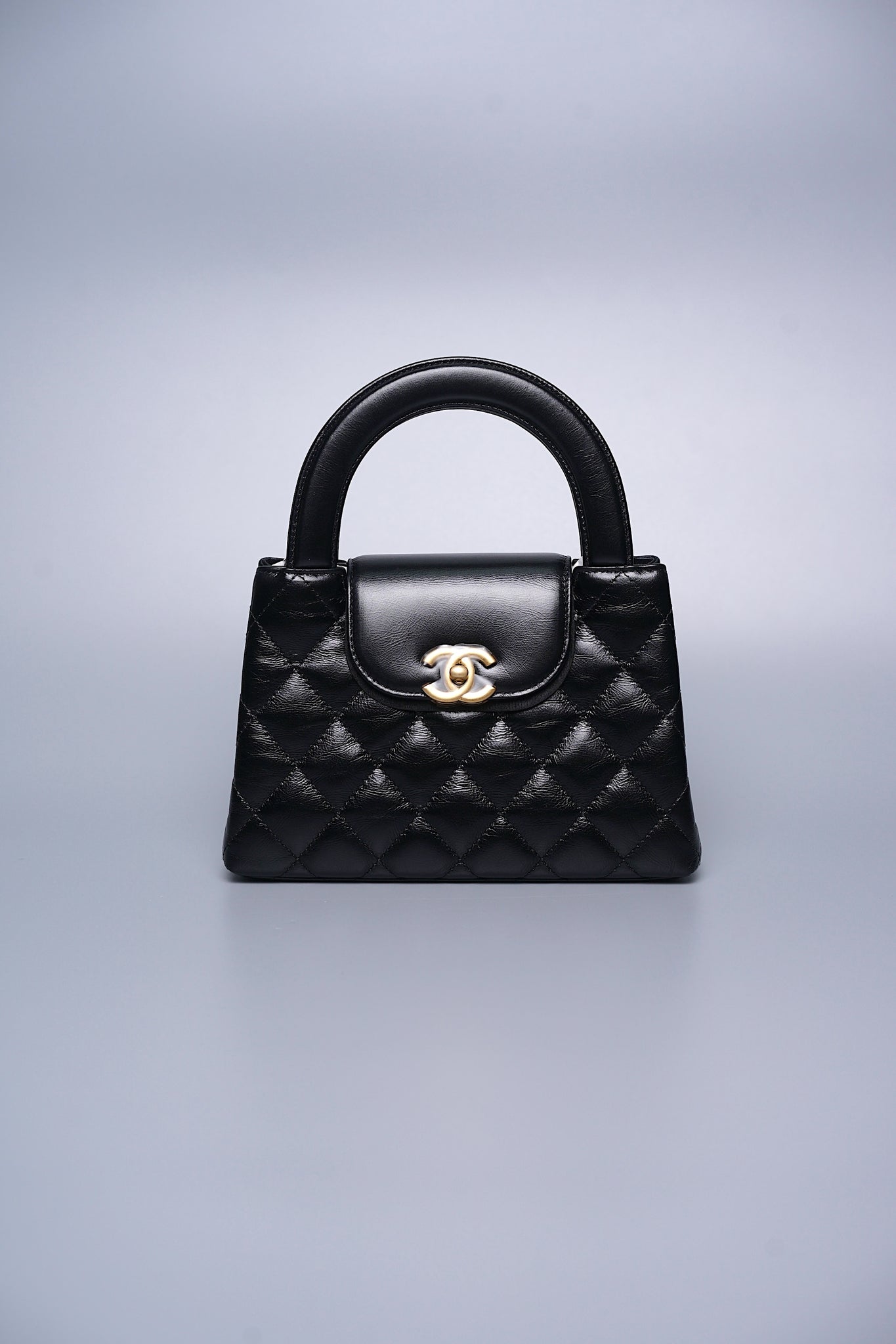 Chanel Kelly Mini in Black Shiny Calfskin Ghw (Brand New)