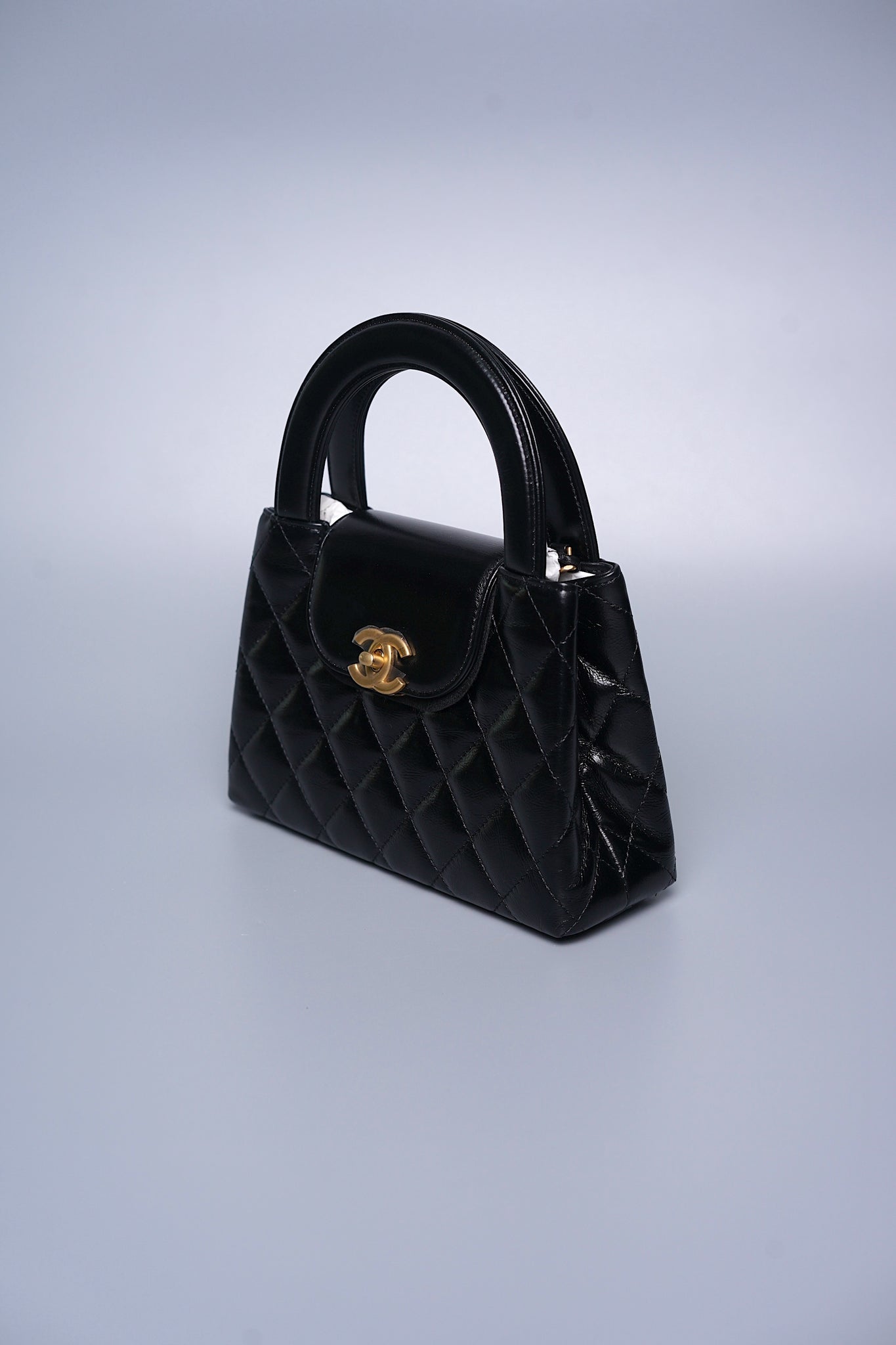 Chanel Kelly Mini in Black Shiny Calfskin Ghw (Brand New)