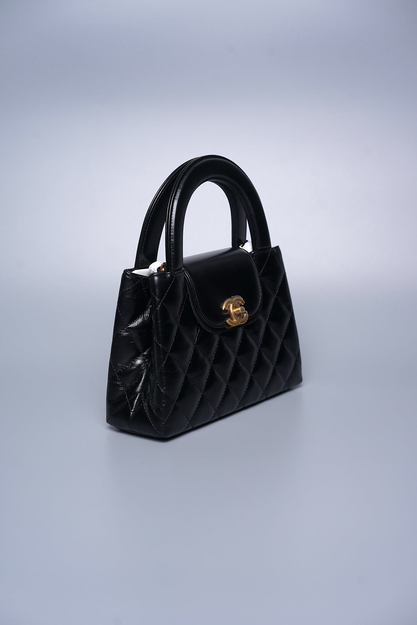Chanel Kelly Mini in Black Shiny Calfskin Ghw (Brand New)