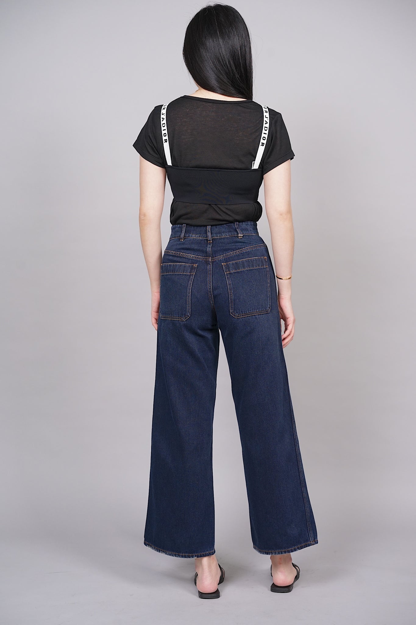 Dior Flared Jeans in Dark Blue Denim Size 34