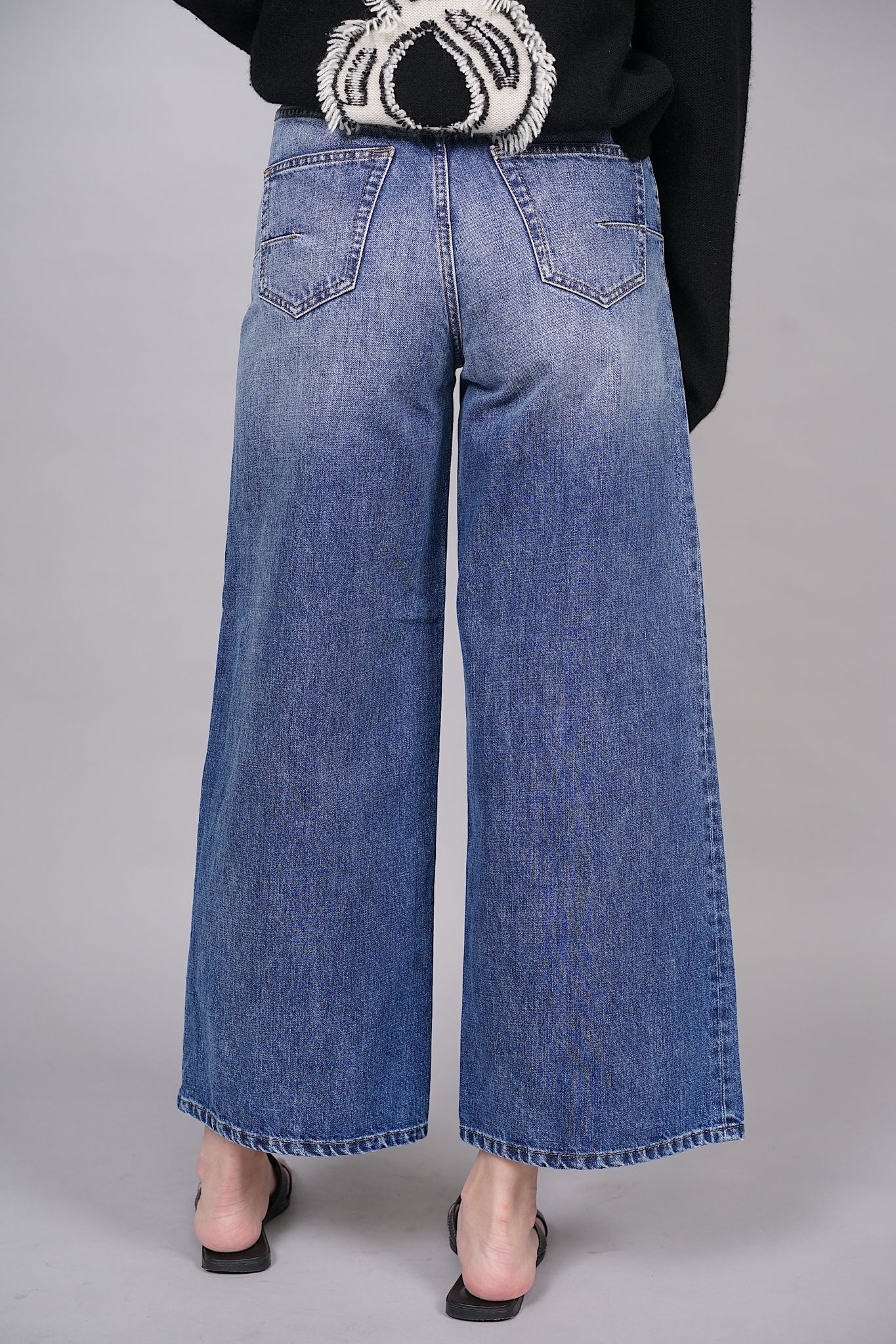 Dior Flared Jeans in Washed Blue Denim Size 34