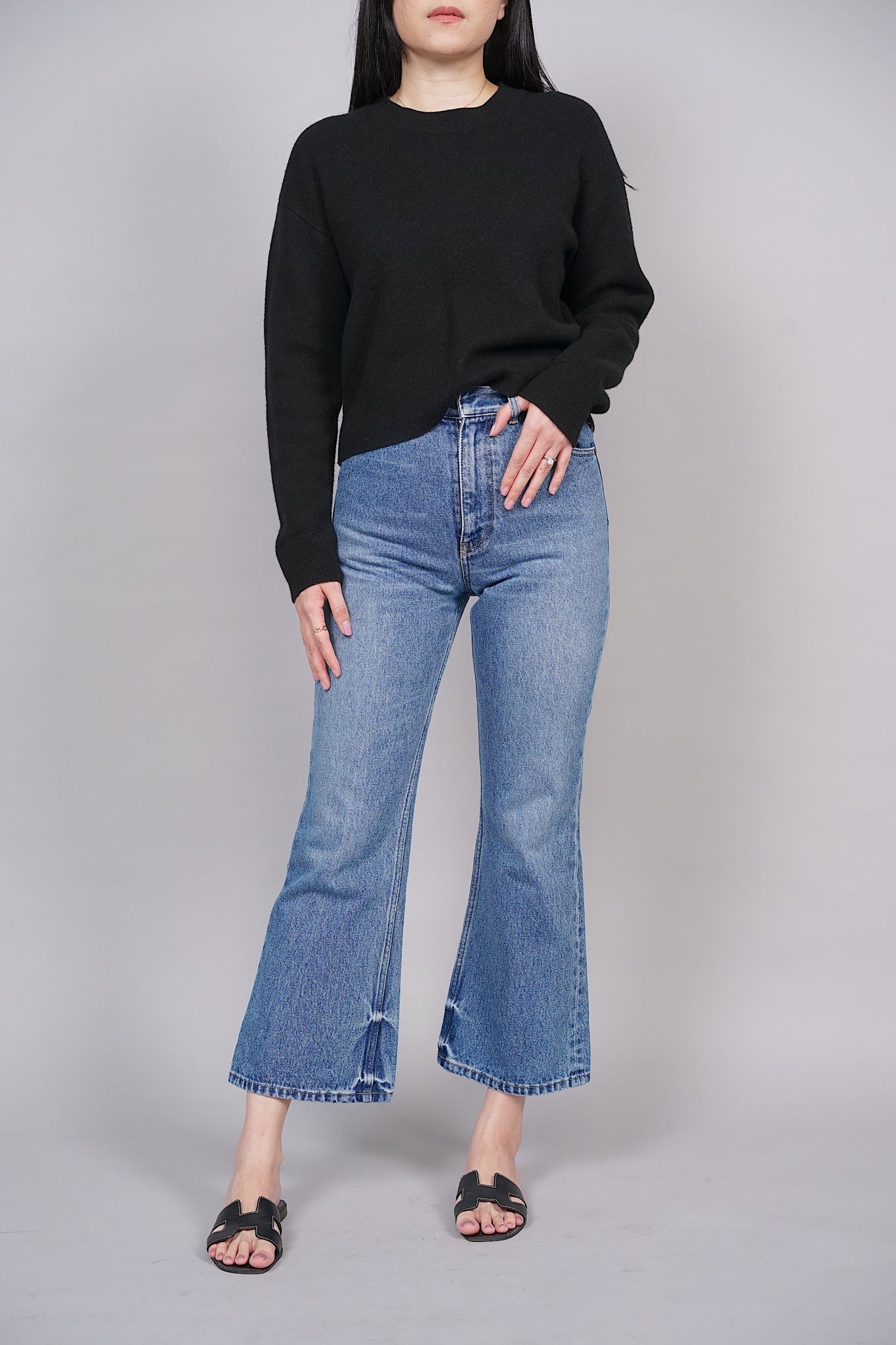 Dior Trumpet Jeans in Washed Blue Denim Size 36