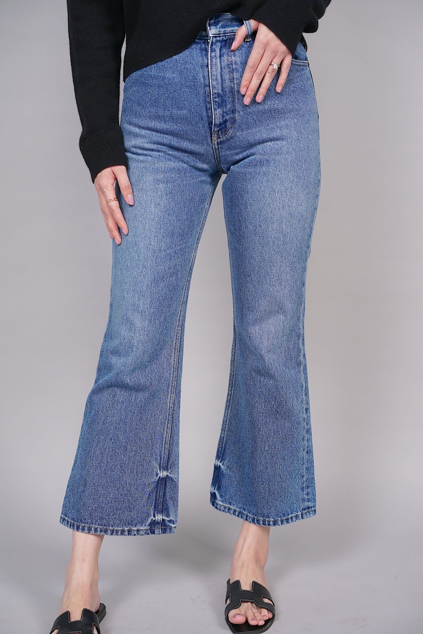 Dior Trumpet Jeans in Washed Blue Denim Size 36