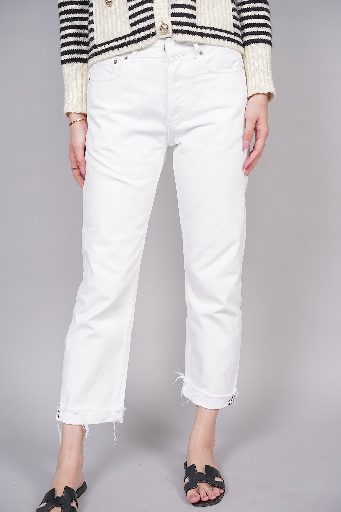 Dior Boyfriend Jeans in White Denim Size 34