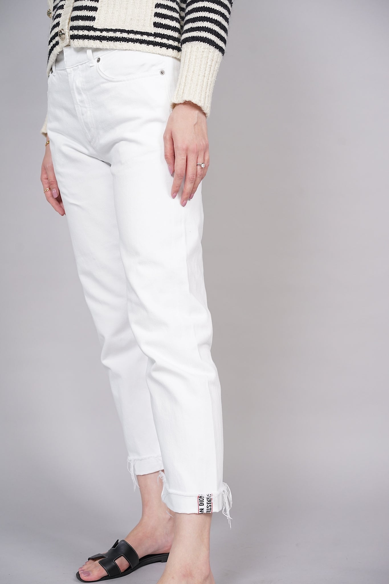 Dior Boyfriend Jeans in White Denim Size 34
