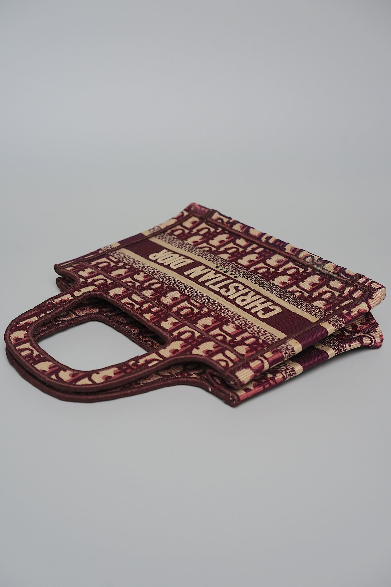 Dior Mini Book Tote in Burgundy