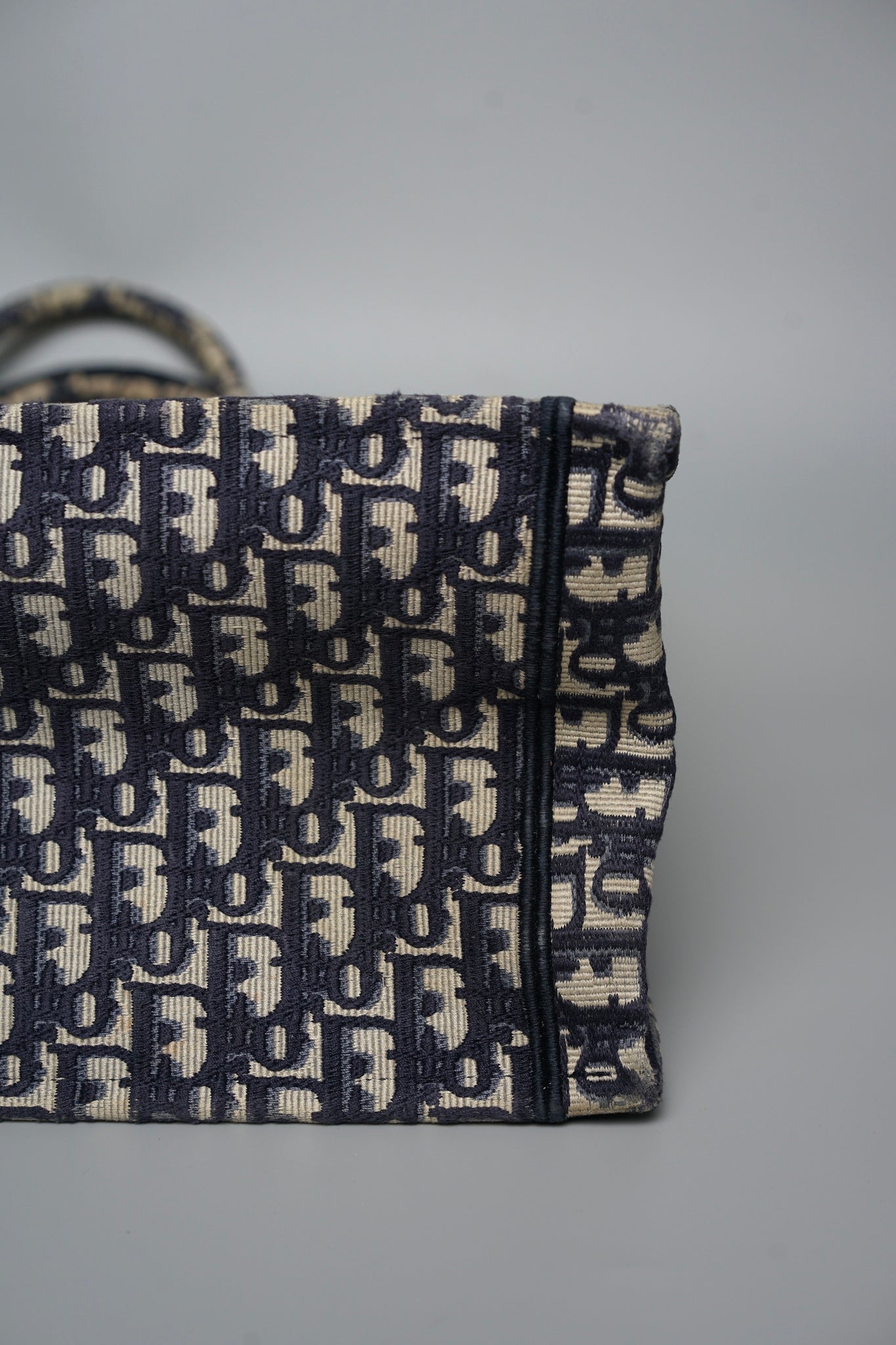 Large Dior Book Tote in Blue Oblique Jacquard