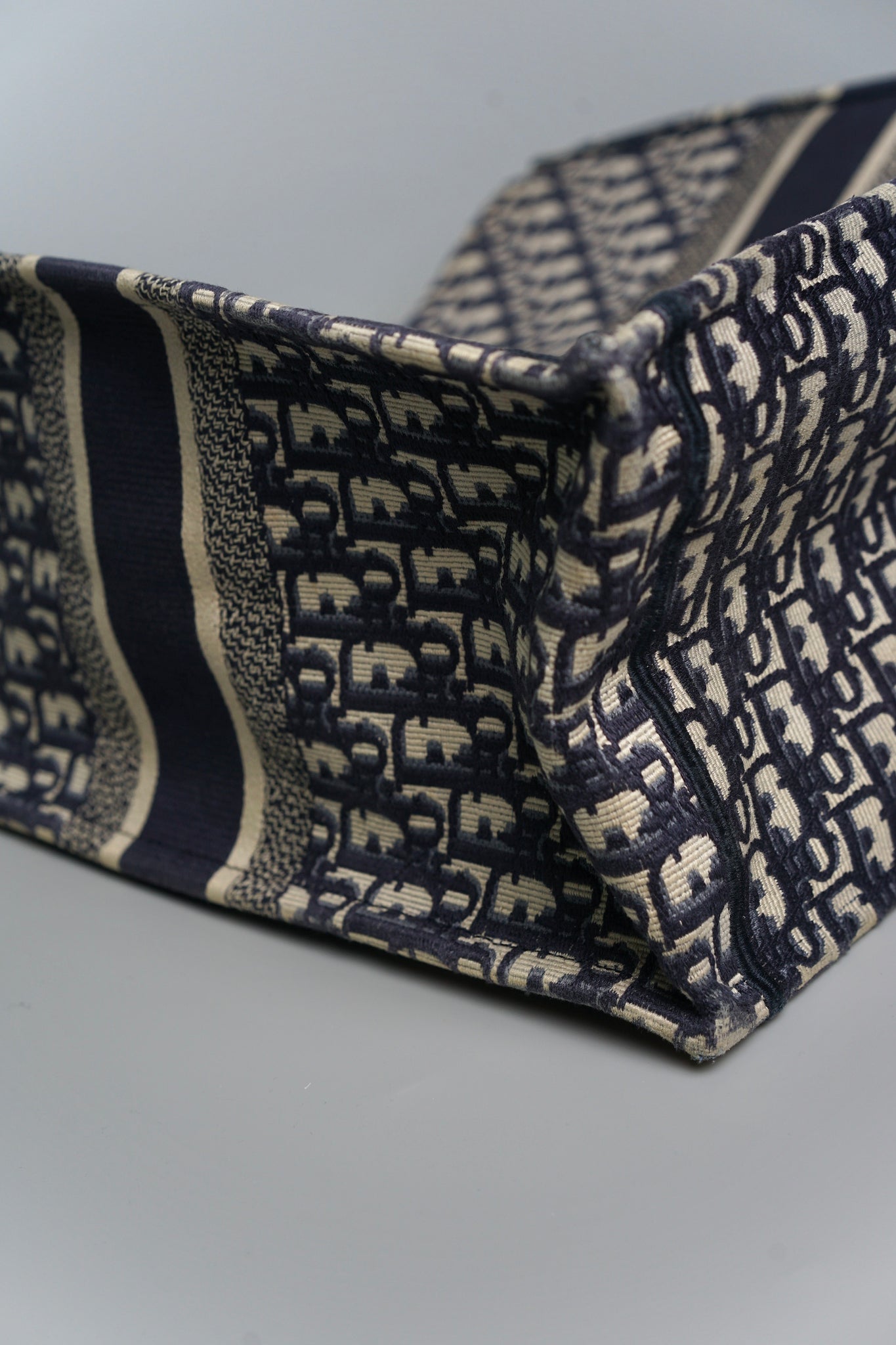 Large Dior Book Tote in Blue Oblique Jacquard