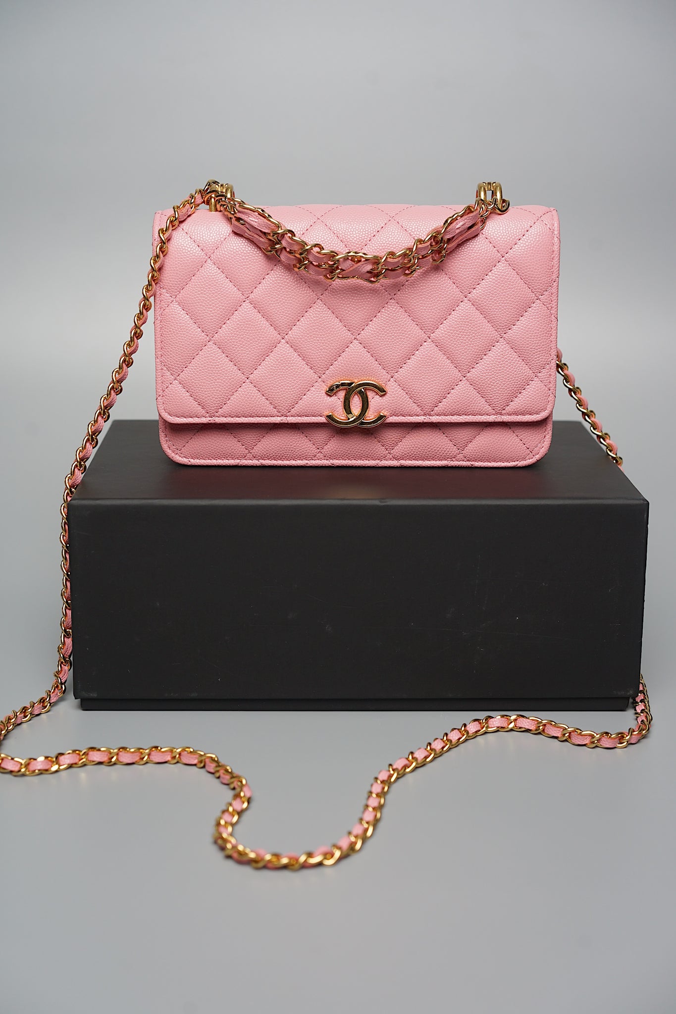 Chanel Wallet On Chain with Handle in Pink Lghw