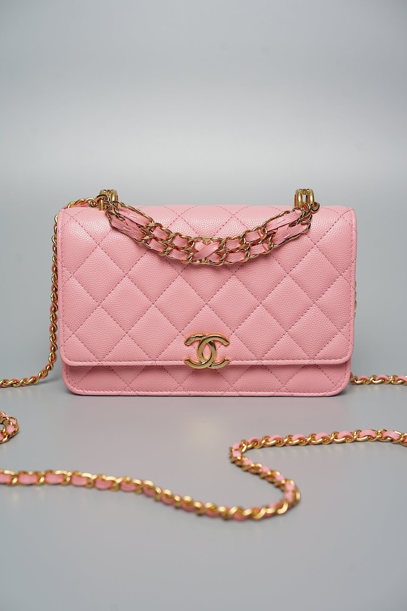 Chanel Wallet On Chain with Handle in Pink Lghw