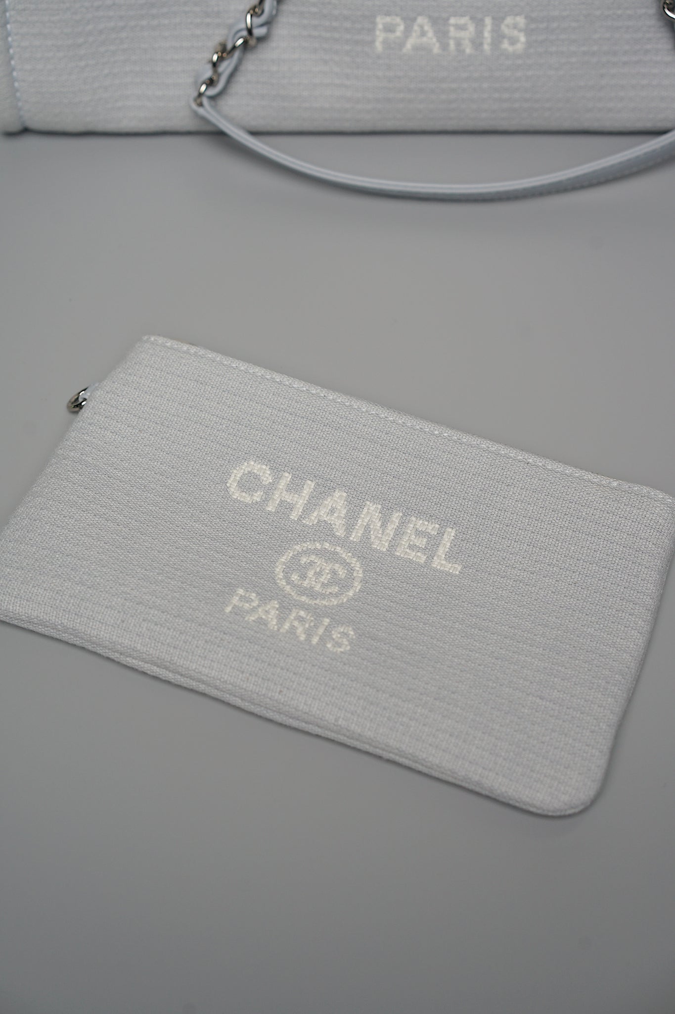 Chanel Deauville Medium Shopping Tote in Light Blue Shw
