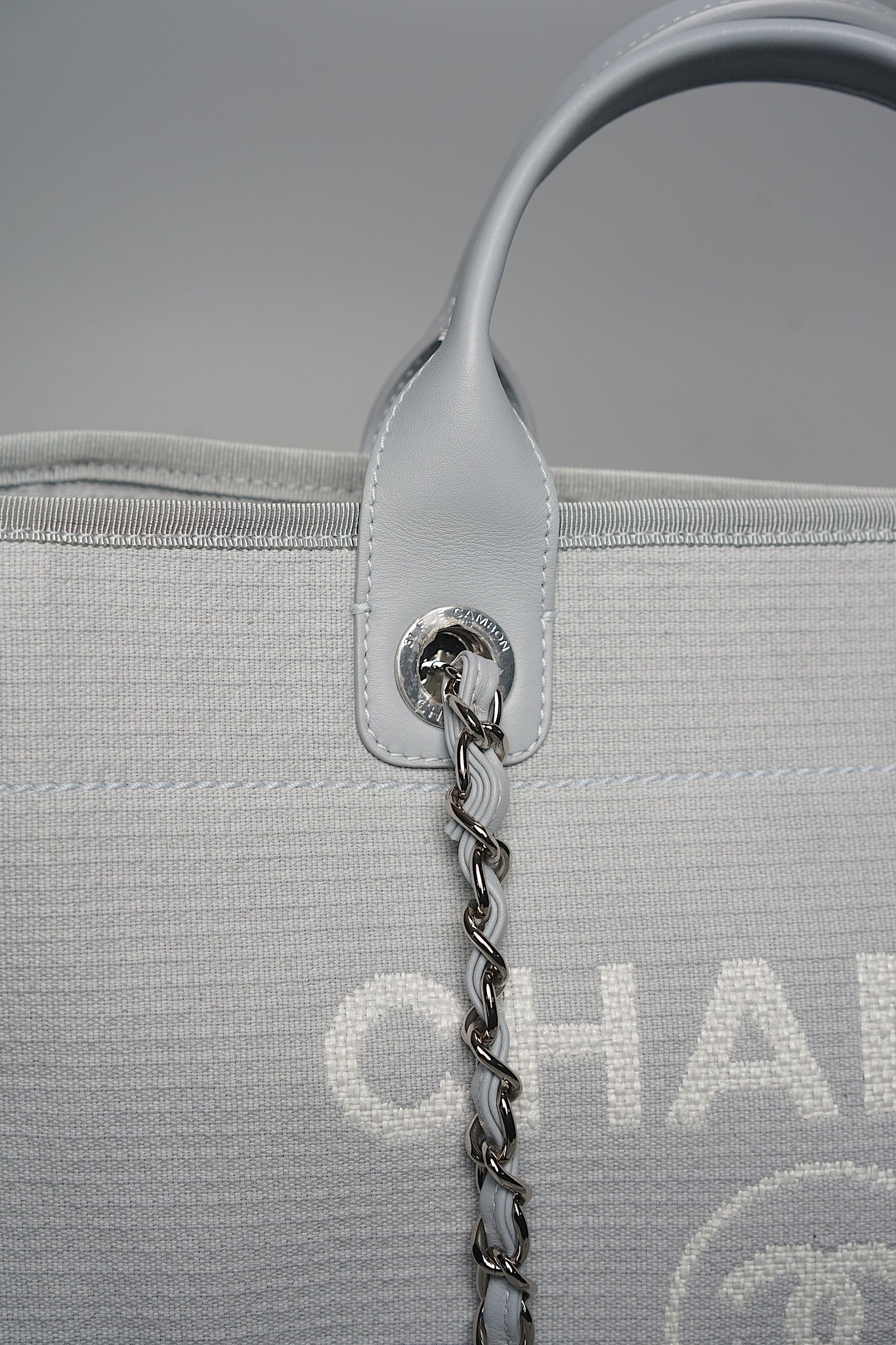 Chanel Deauville Medium Shopping Tote in Light Blue Shw