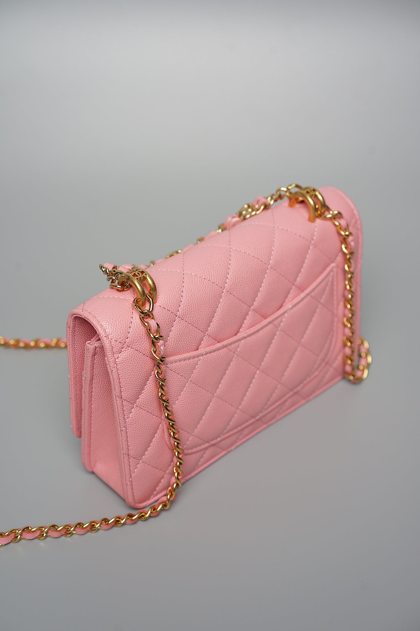 Chanel Wallet On Chain with Handle in Pink Lghw