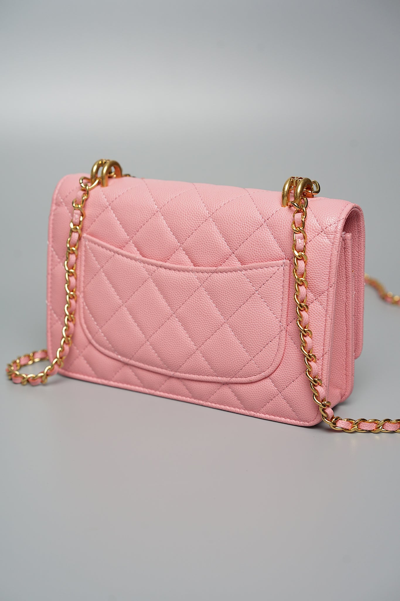 Chanel Wallet On Chain with Handle in Pink Lghw