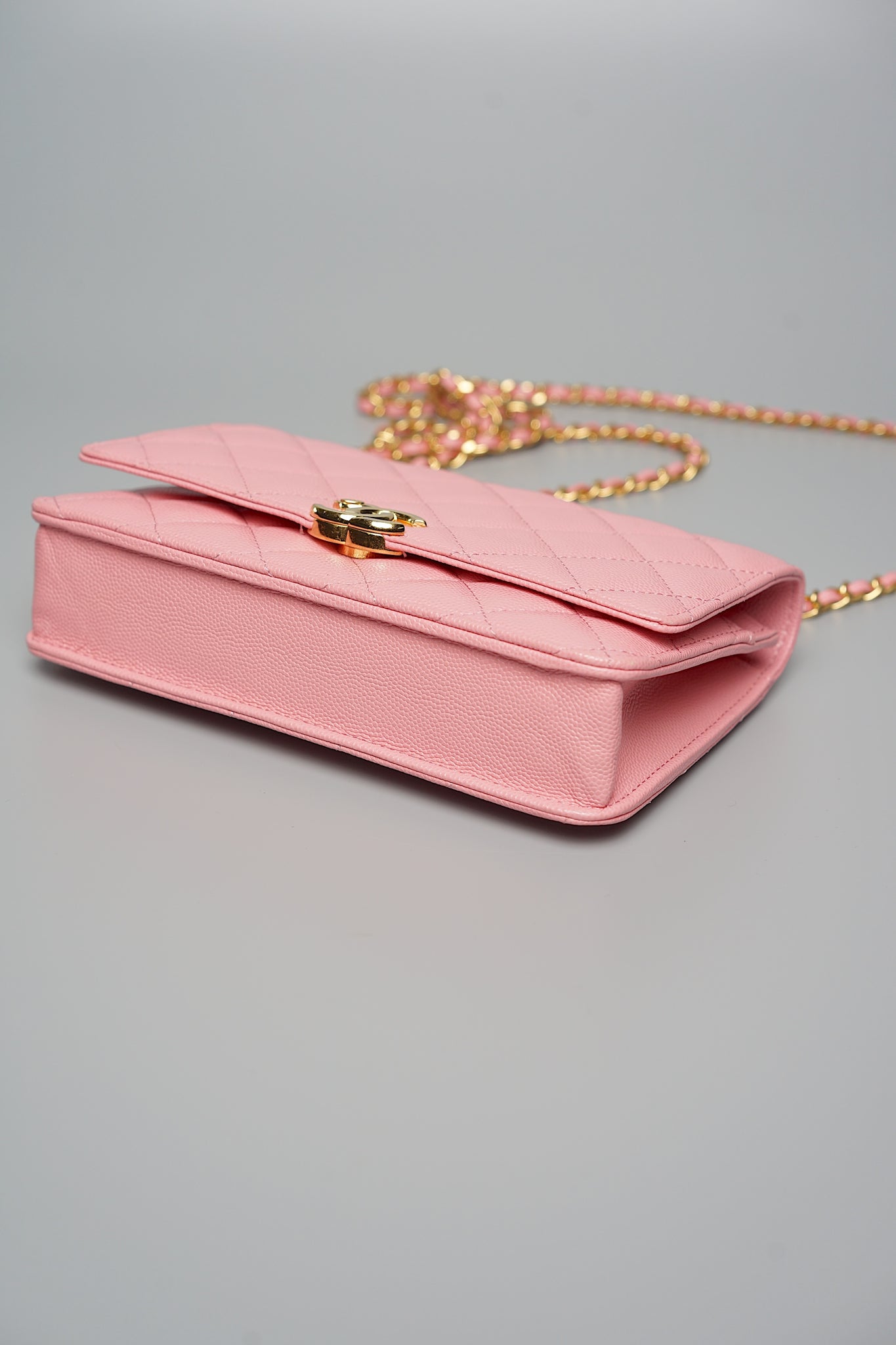 Chanel Wallet On Chain with Handle in Pink Lghw