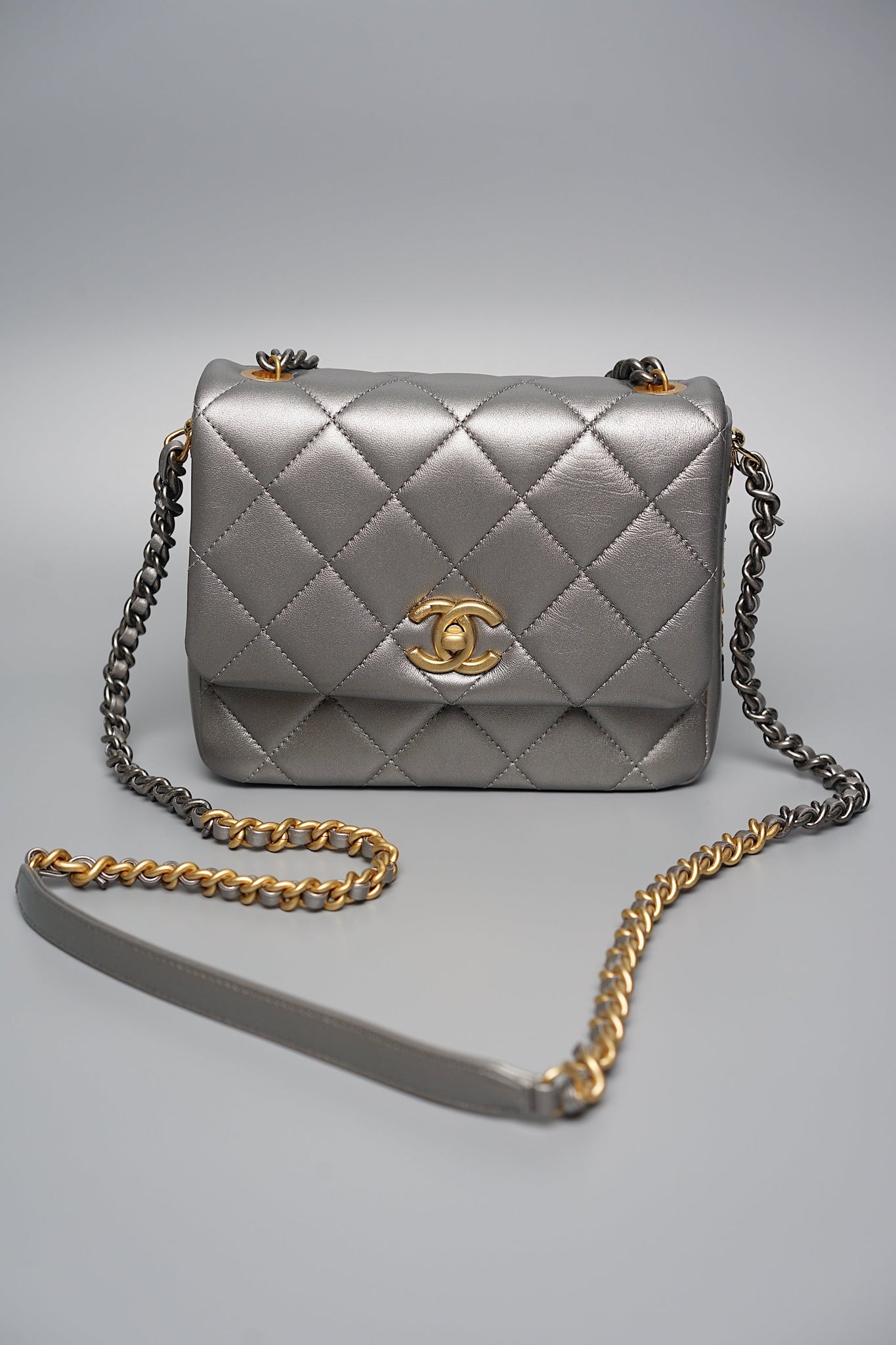 Chanel Mini Flap Bag in Silver (Brand New)