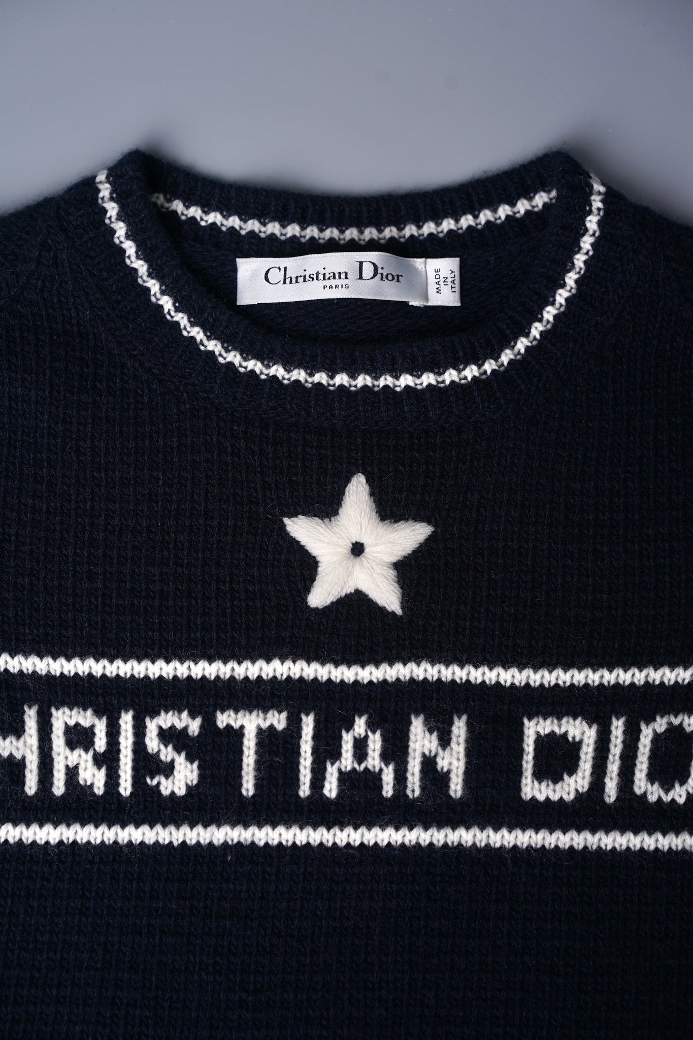 Dior Short Sleeve Knit Top in Navy 34