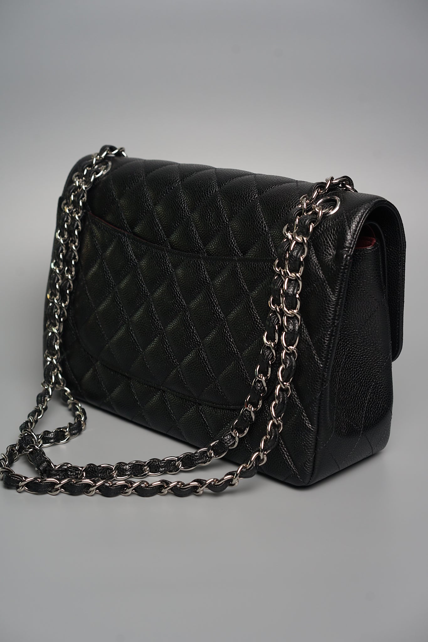 Chanel Classic Double Flap Jumbo in Black Caviar Shw (Brand new)