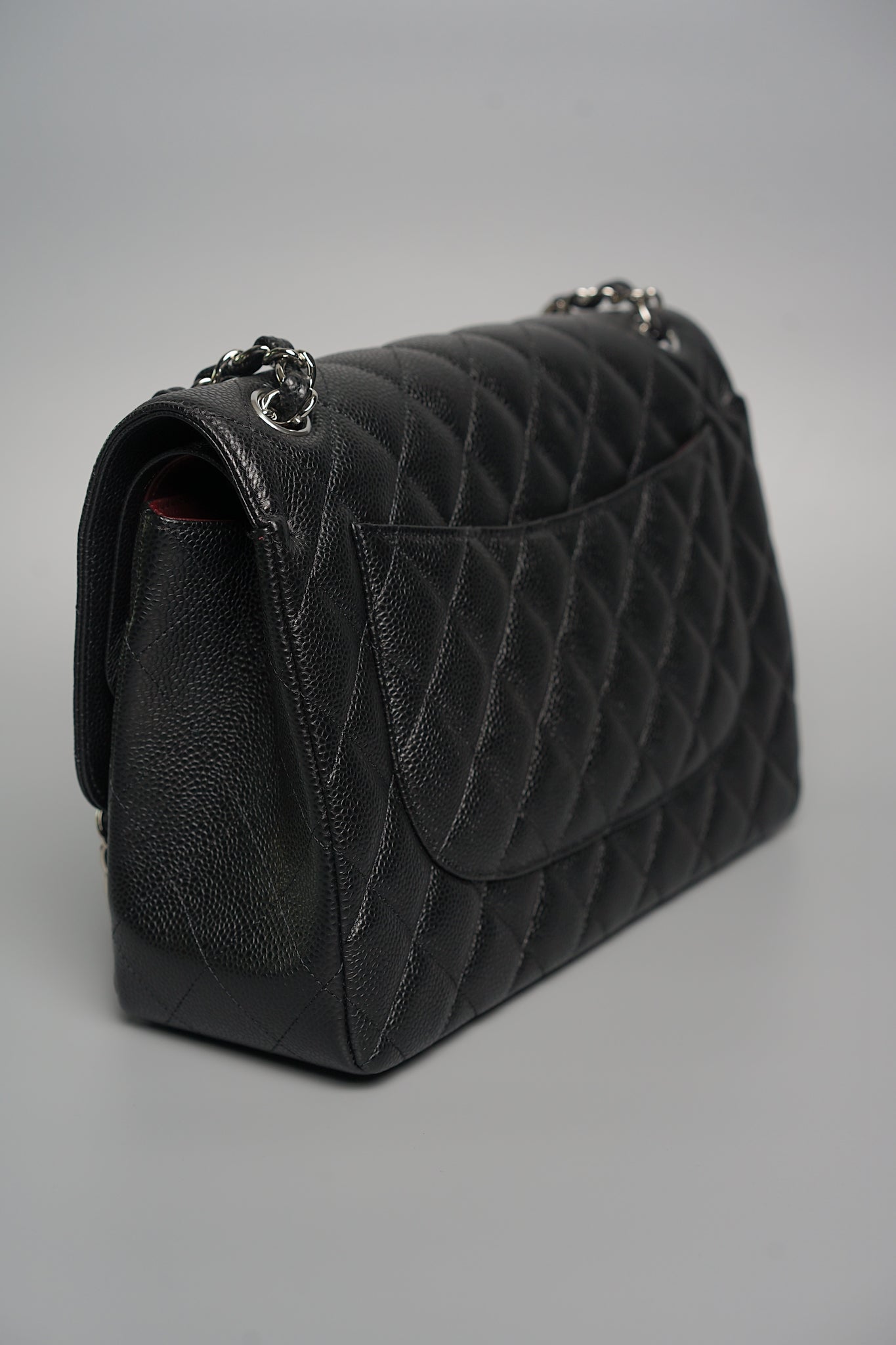 Chanel Classic Double Flap Jumbo in Black Caviar Shw (Brand new)