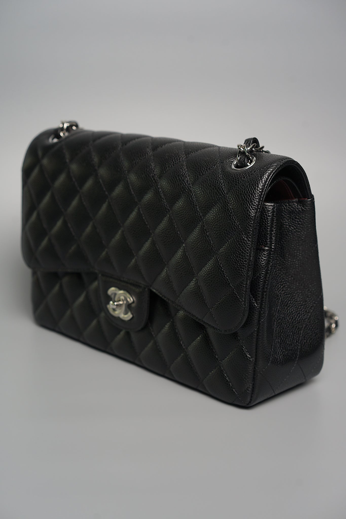 Chanel Classic Double Flap Jumbo in Black Caviar Shw (Brand new)