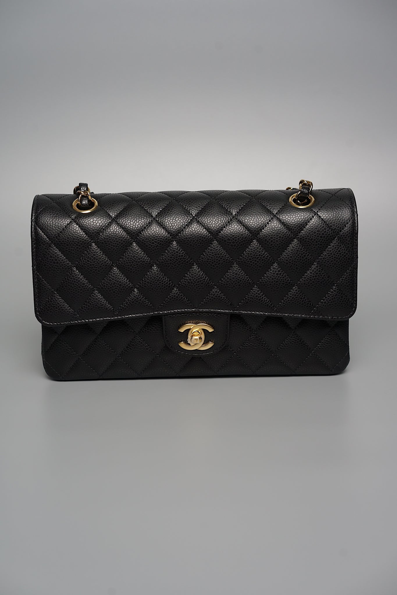 Chanel Medium Classic Double Flap in Black Caviar Ghw (Brand New)