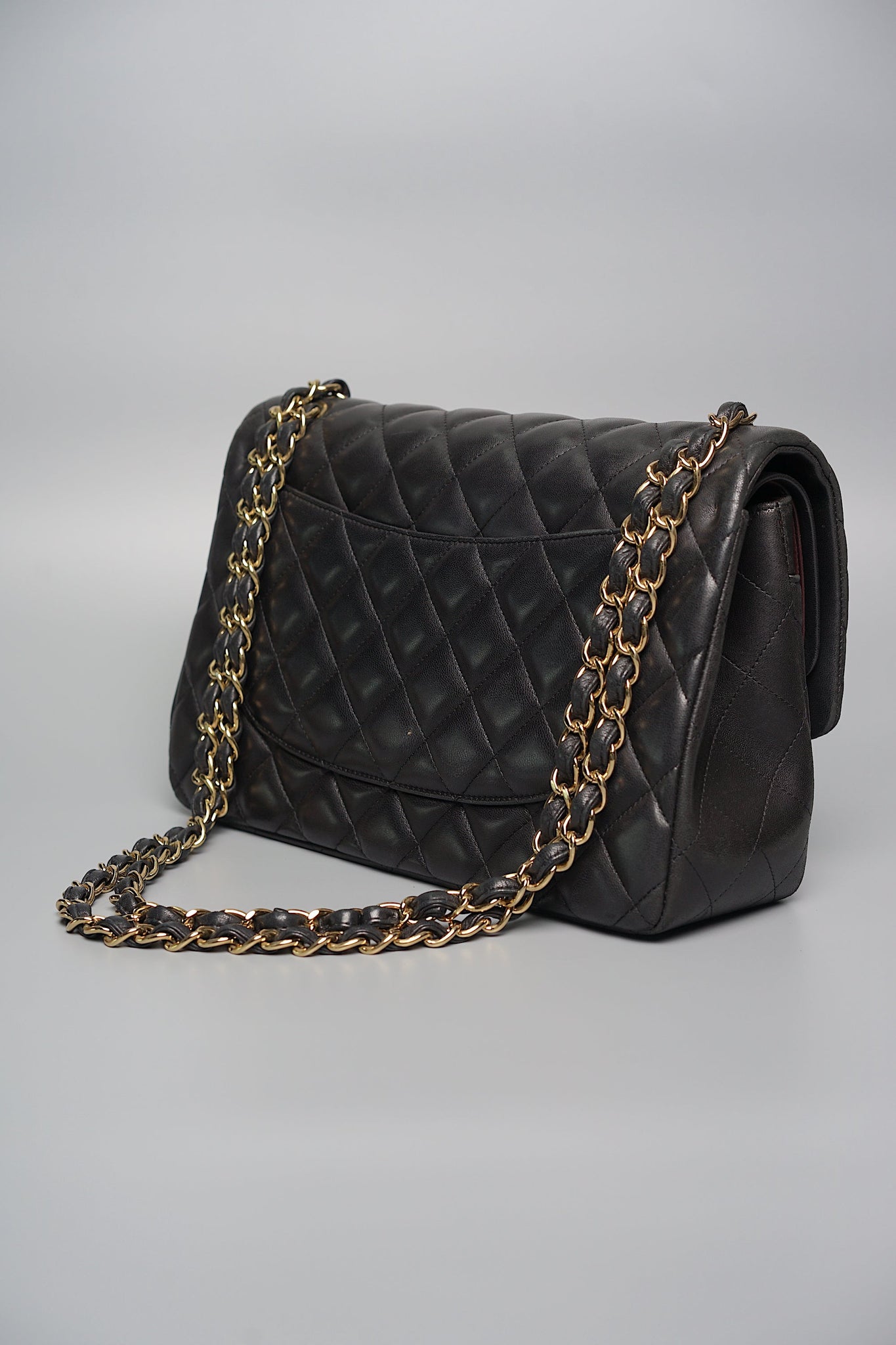 Chanel Jumbo Double Flap in Black Lambskin Ghw