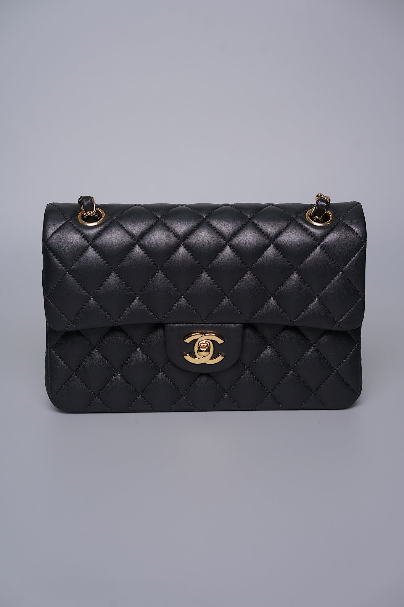 Chanel Small Classic Double Flap in Black Lambskin Ghw