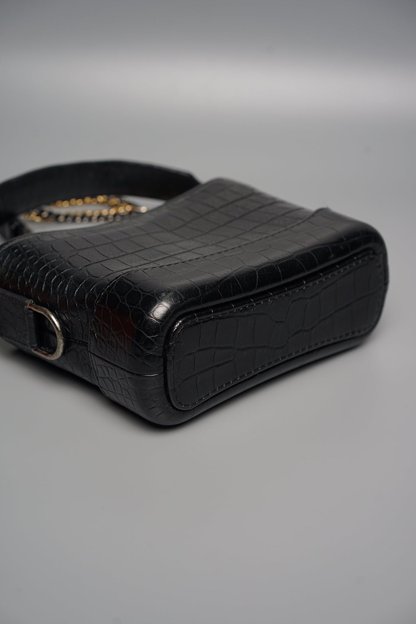 Chanel Gabrielle Small in Black Embossed Croc