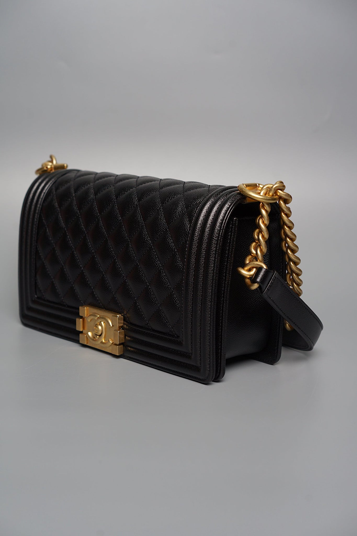 Boy Chanel Medium in Black Caviar Ghw