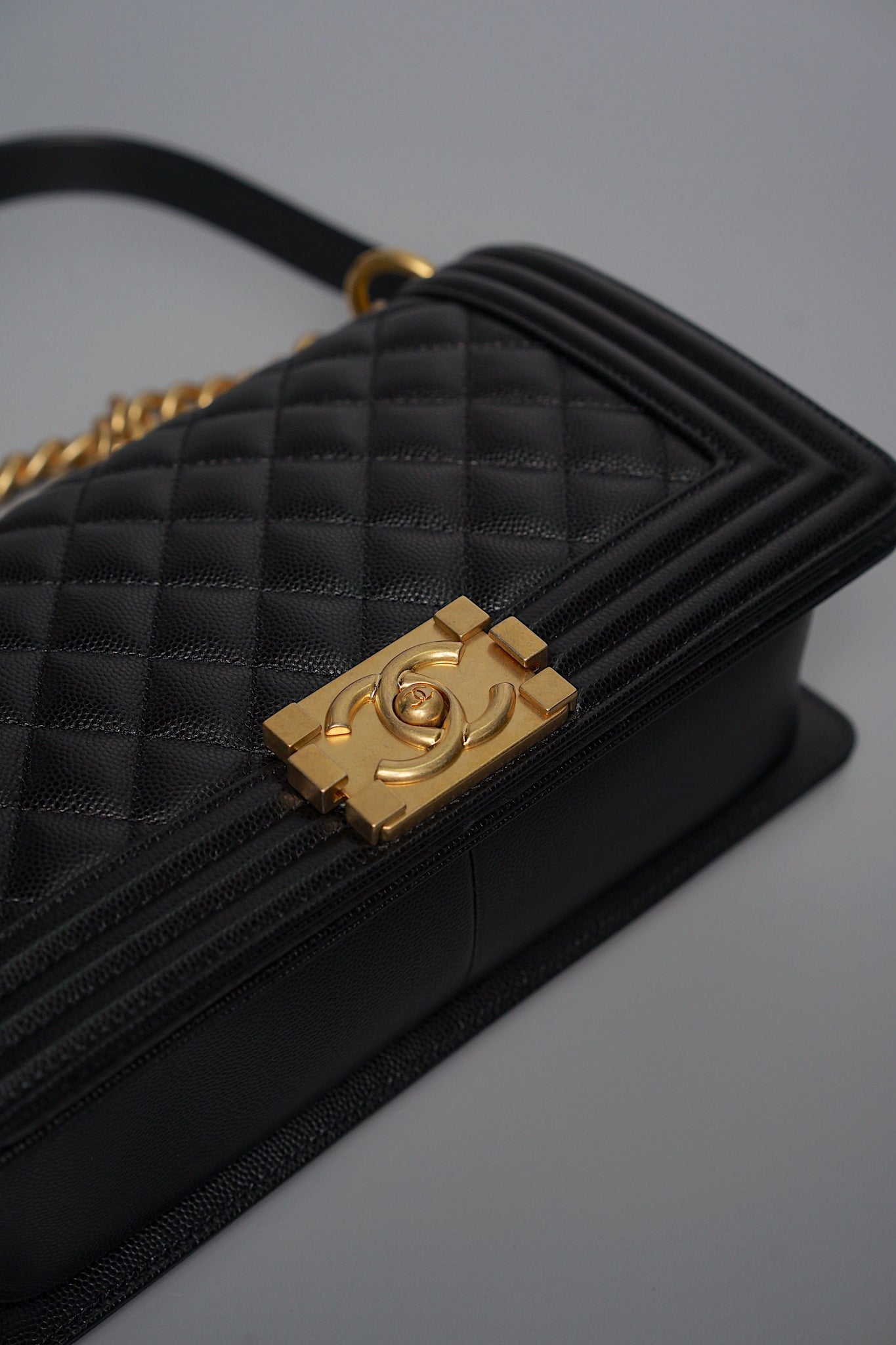 Boy Chanel Medium in Black Caviar Ghw