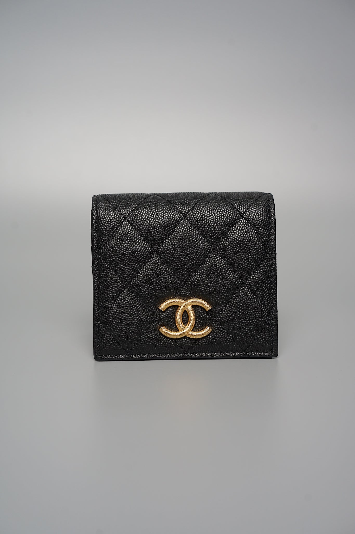 Chanel 23B Bi-fold Compact Wallet in Black Caviar Ghw (Brand New)