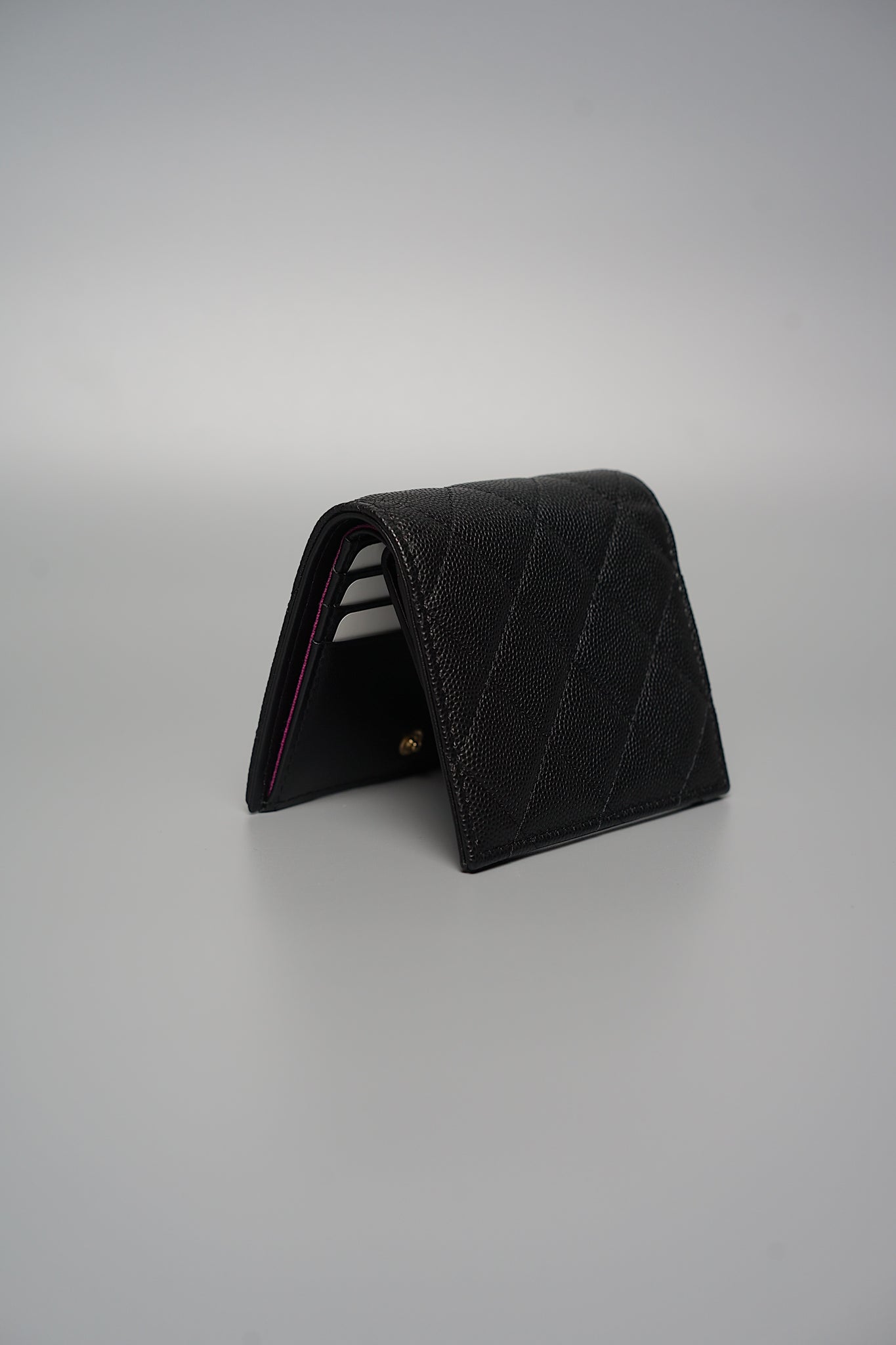 Chanel 23B Bi-fold Compact Wallet in Black Caviar Ghw (Brand New)