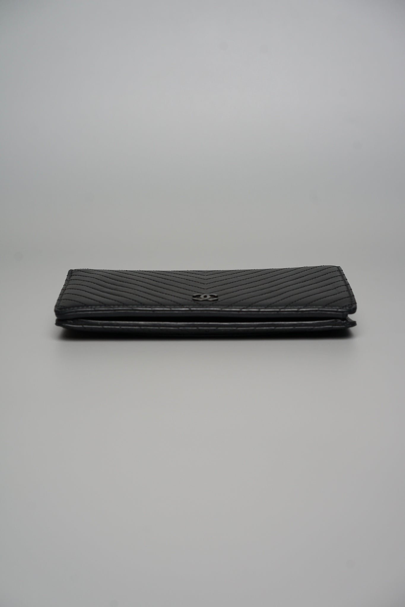 Chanel Long Flap Wallet in Black Lambskin