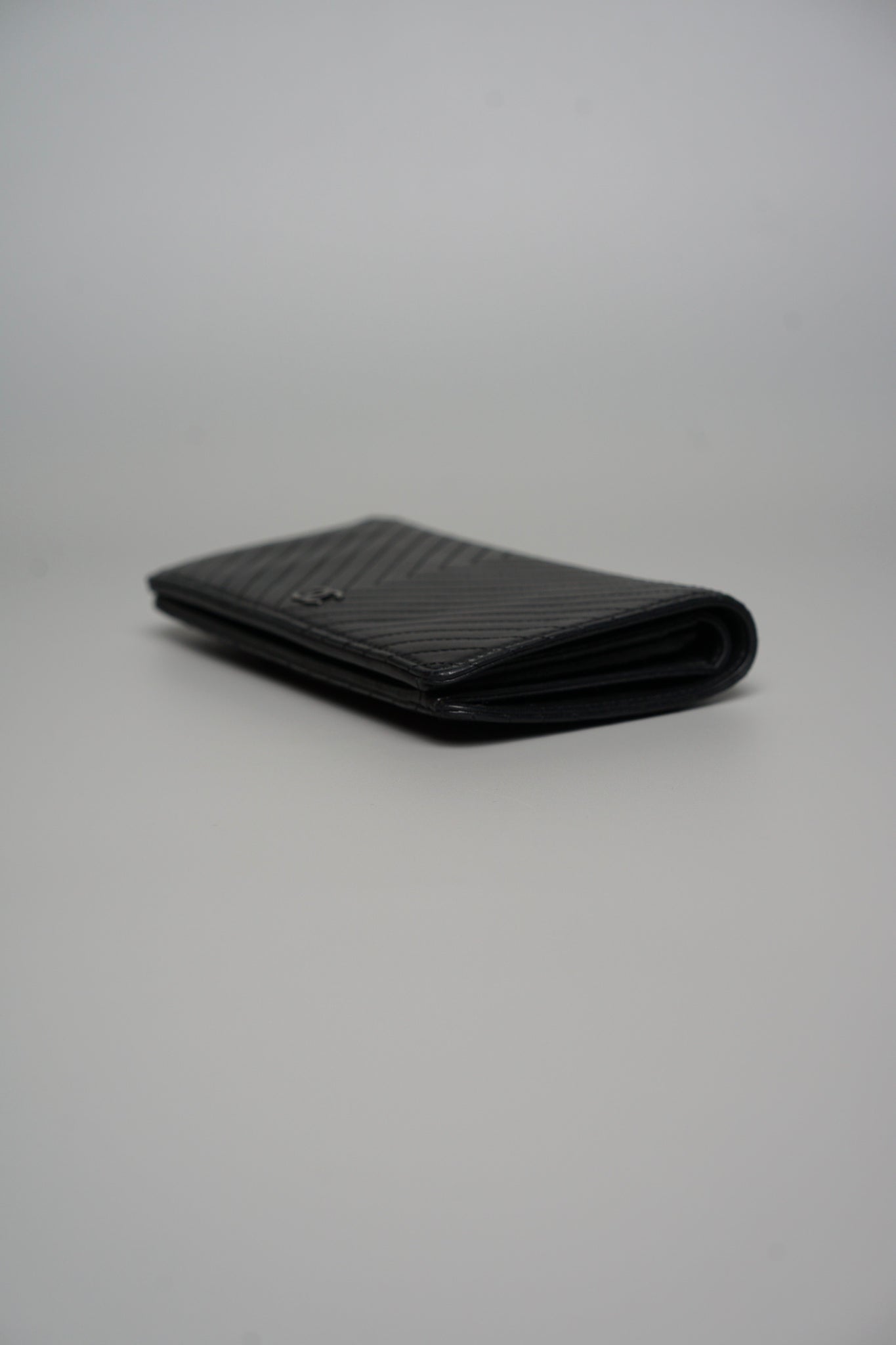 Chanel Long Flap Wallet in Black Lambskin