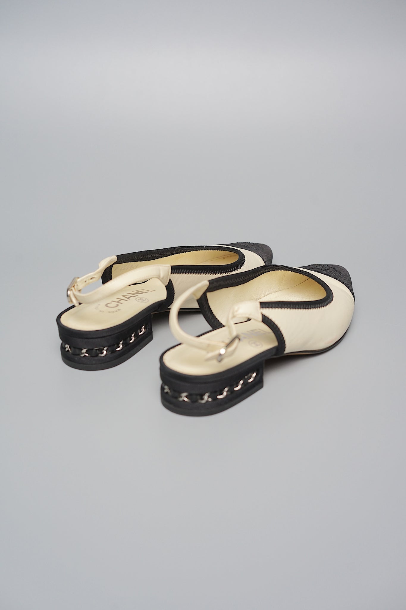 Chanel Monochrome Slingbacks Shw in Size 35