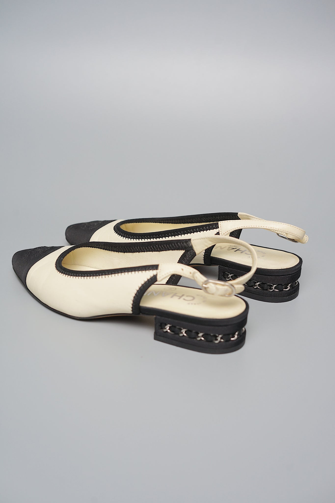 Chanel Monochrome Slingbacks Shw in Size 35