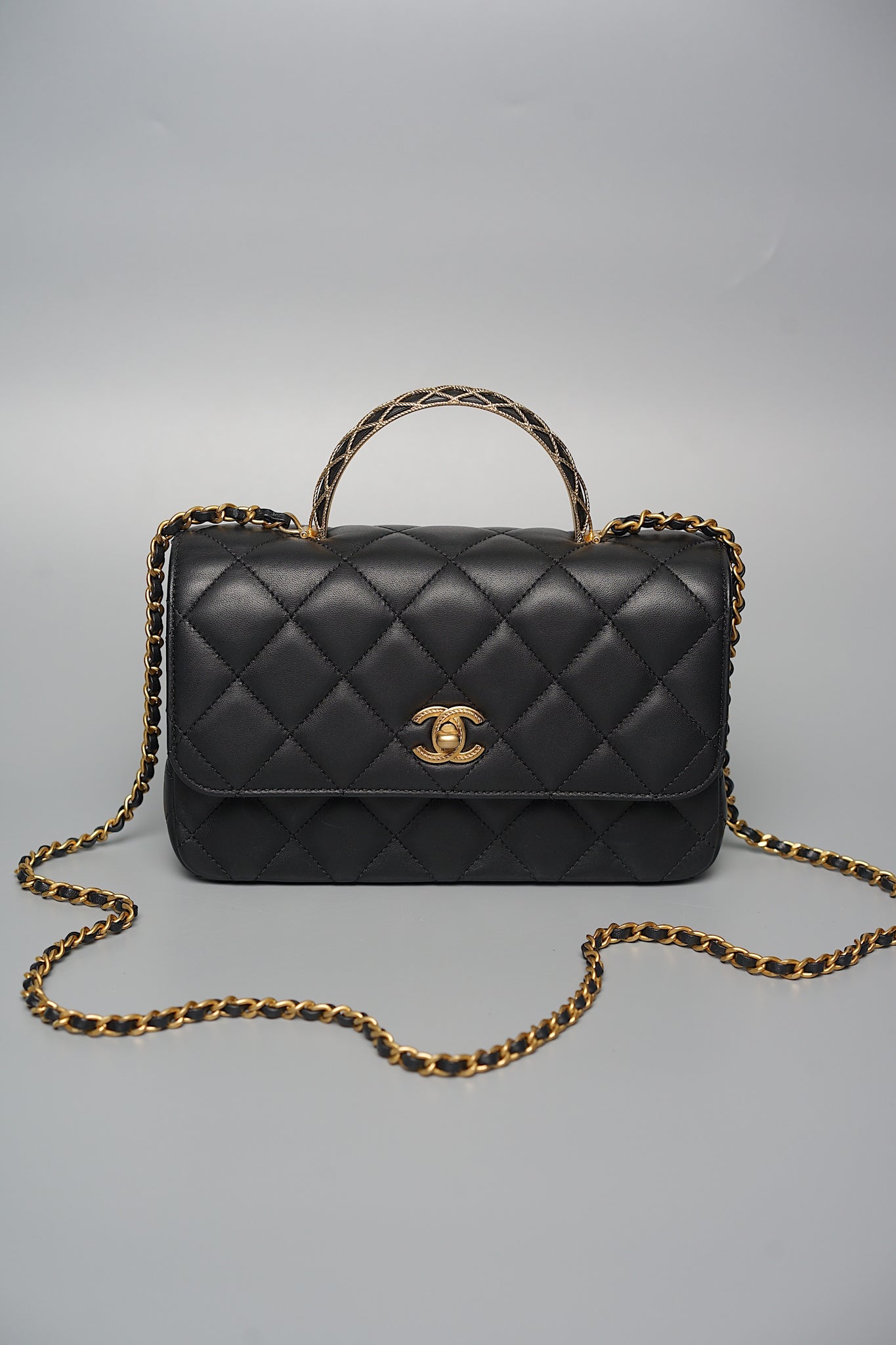 Chanel Seasonal Top Handle in Black Bghw (Brand New)