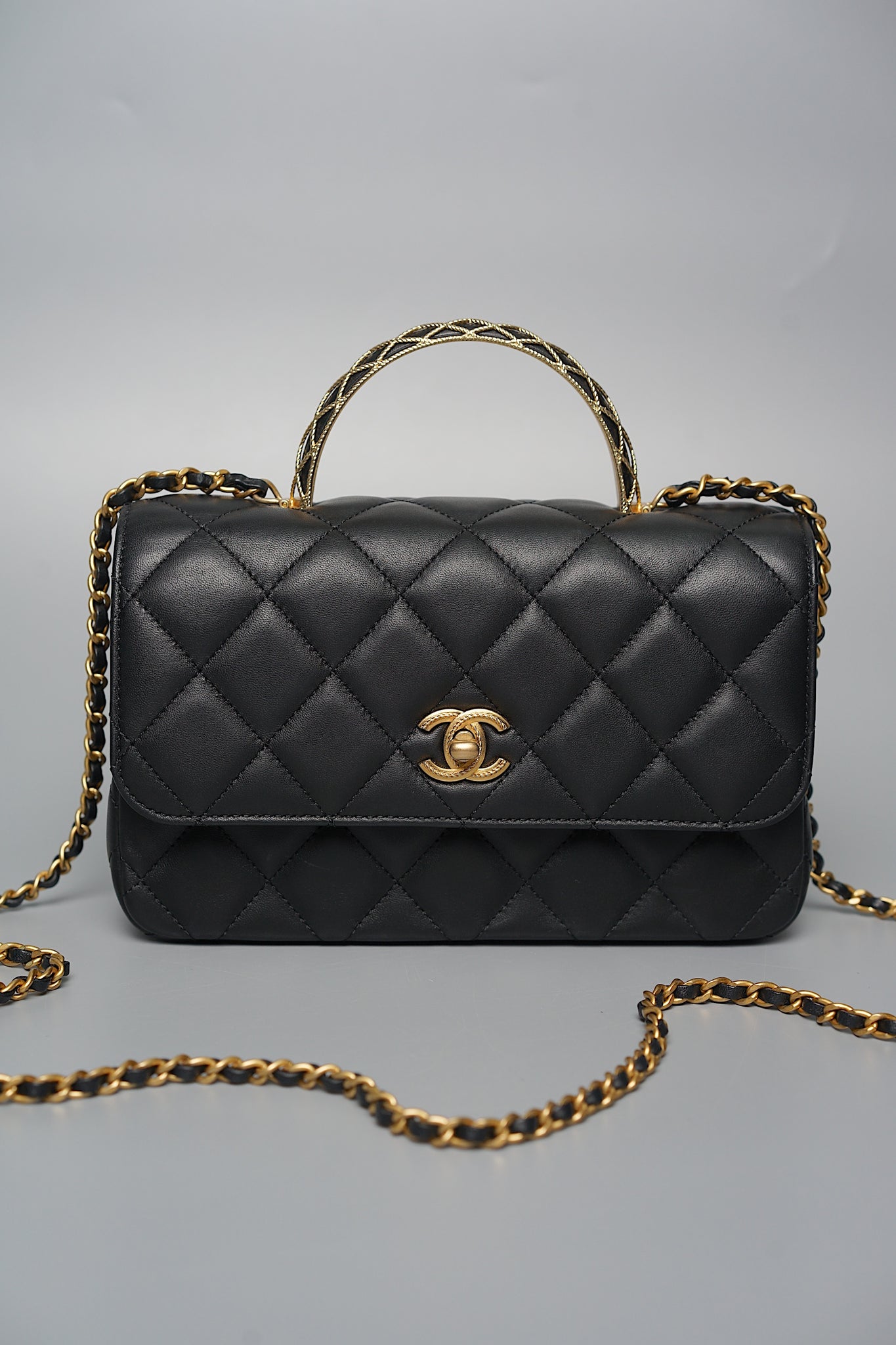 Chanel Seasonal Top Handle in Black Bghw (Brand New)