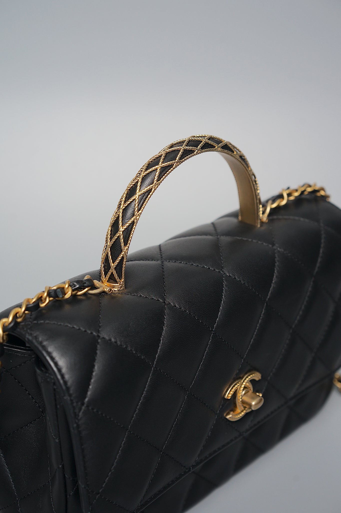Chanel Seasonal Top Handle in Black Bghw (Brand New)