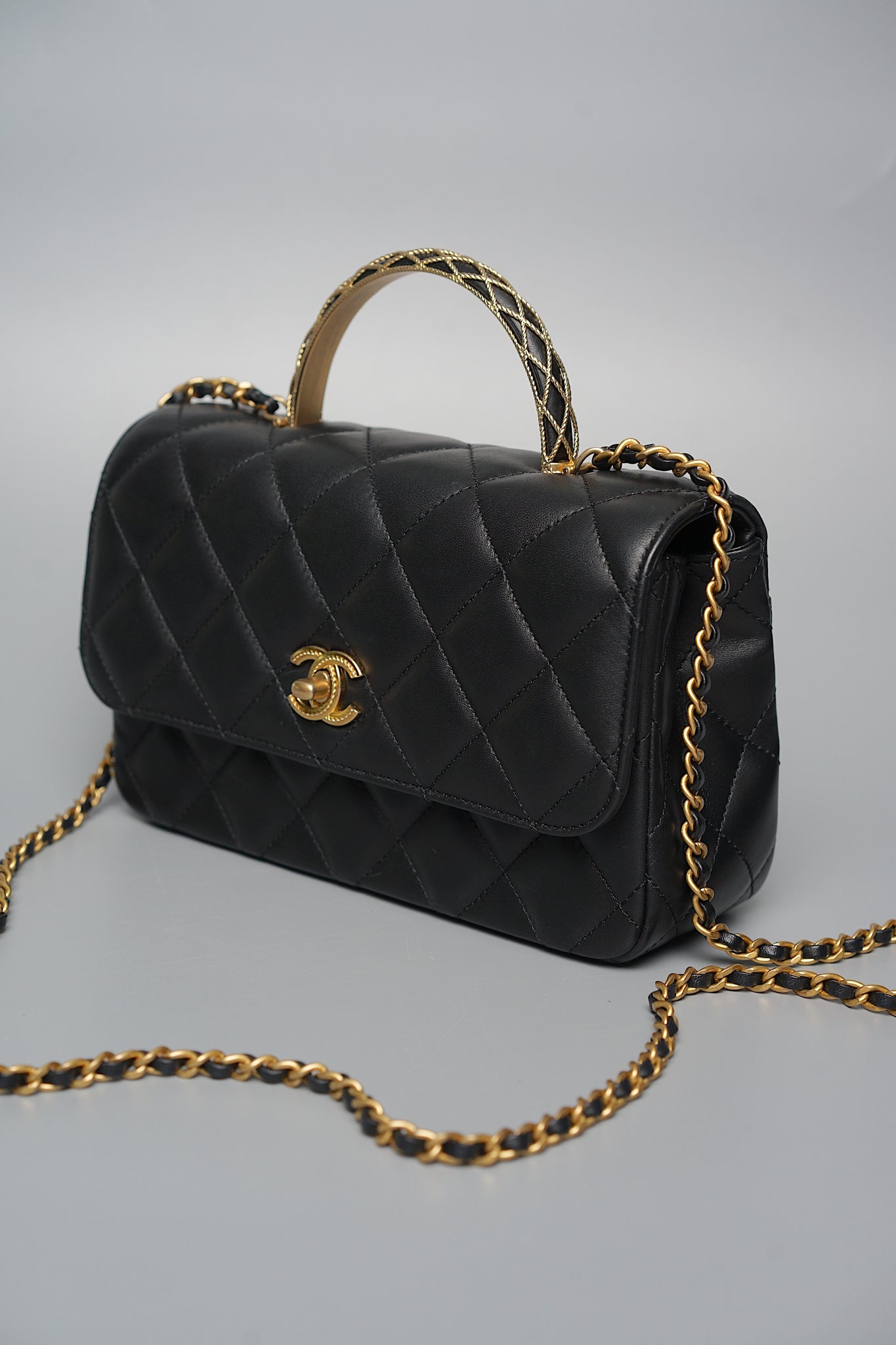 Chanel Seasonal Top Handle in Black Bghw (Brand New)
