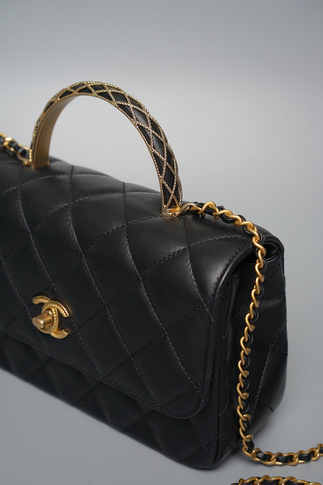 Chanel Seasonal Top Handle in Black Bghw (Brand New)