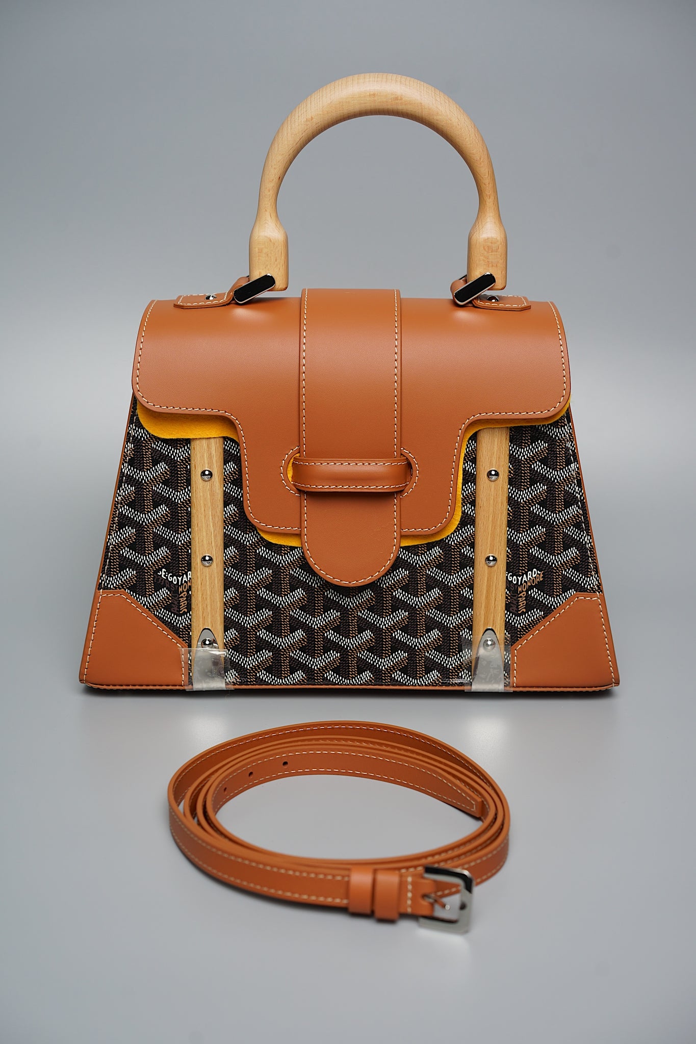 Goyard Saigon PM Handle Bag in Black/Brown Shw (Brand New)